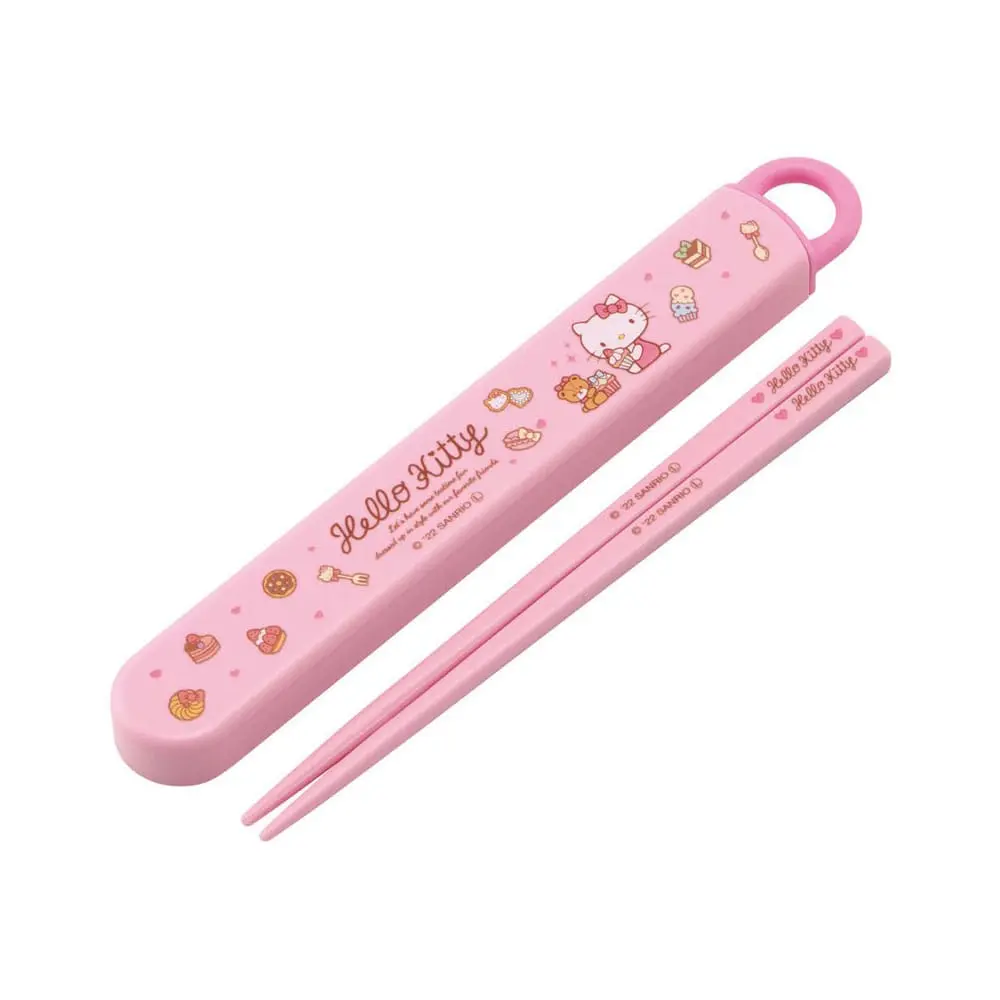 Hello Kitty jídelní hůlky s krabičkou Sweety pink 16 cm fotografii produktu