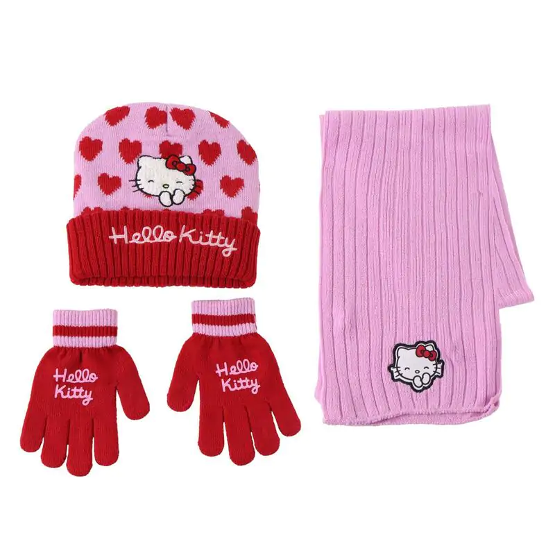 Hello Kitty zimní sada nákrčník čepice rukavice fotografii produktu