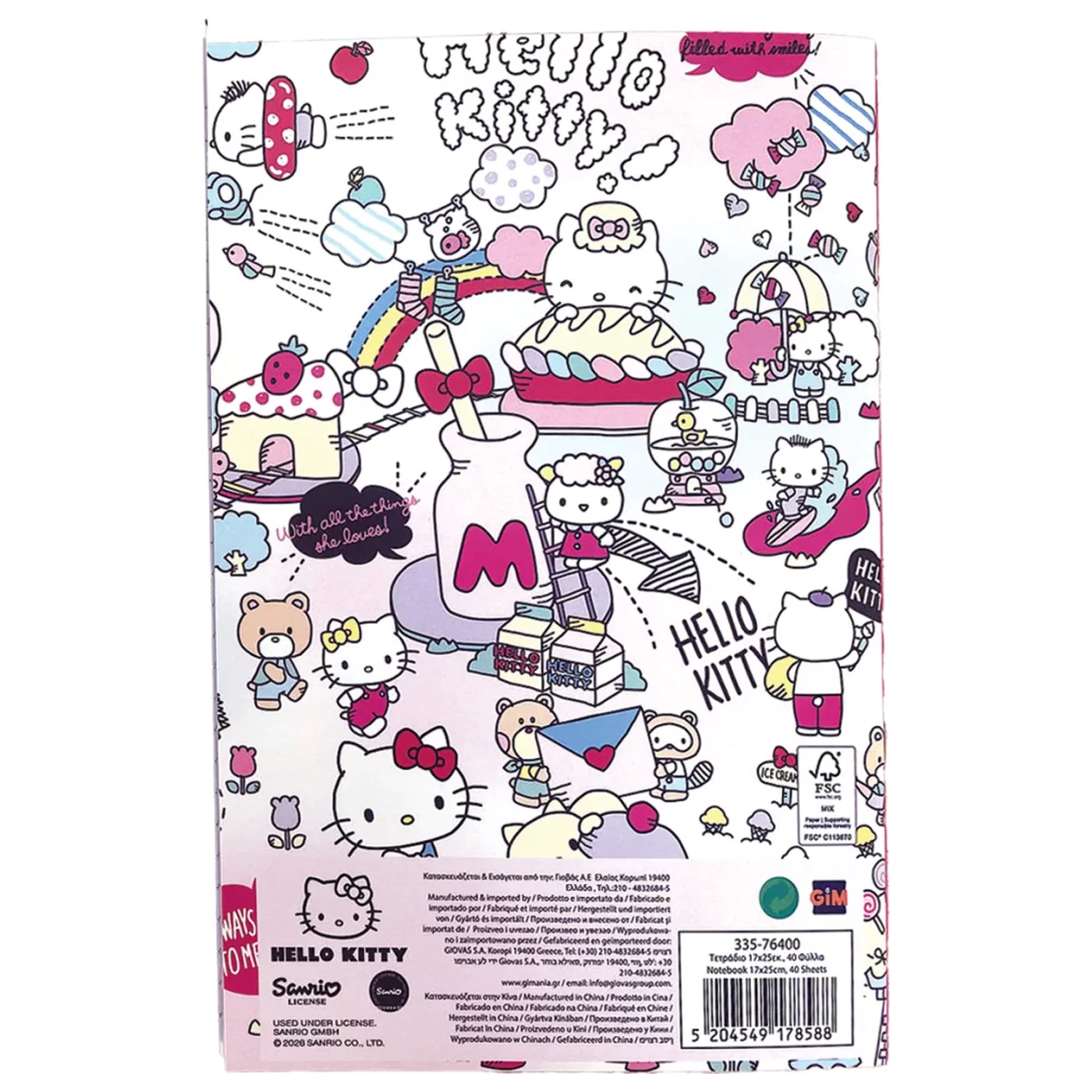 Hello Kitty Things B/5 linkovaný zápisník, 40 stránek fotografii produktu