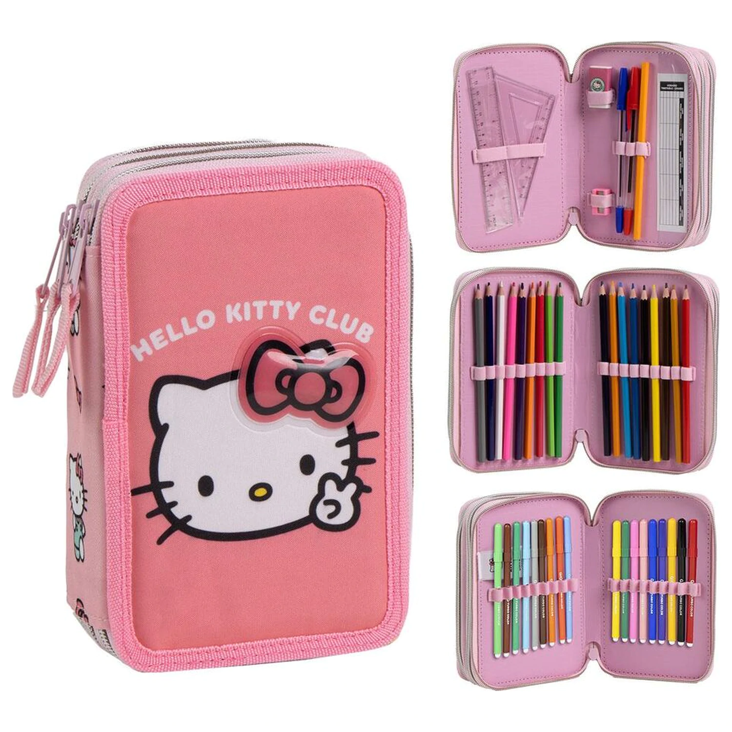 Pouzdro na tužky Hello Kitty se třemi přihrádkami fotografii produktu