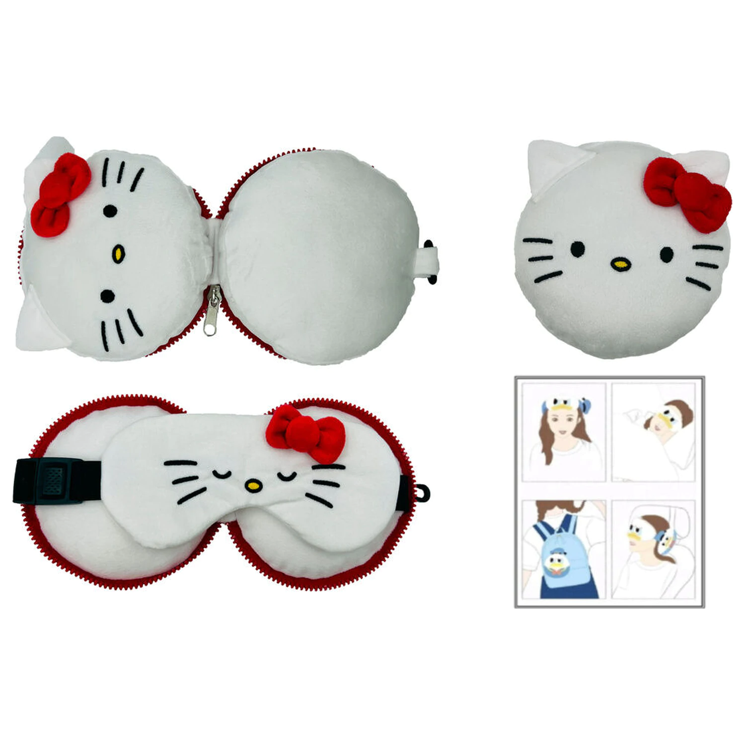 Hello Kitty cestovní polštář + maska fotografii produktu
