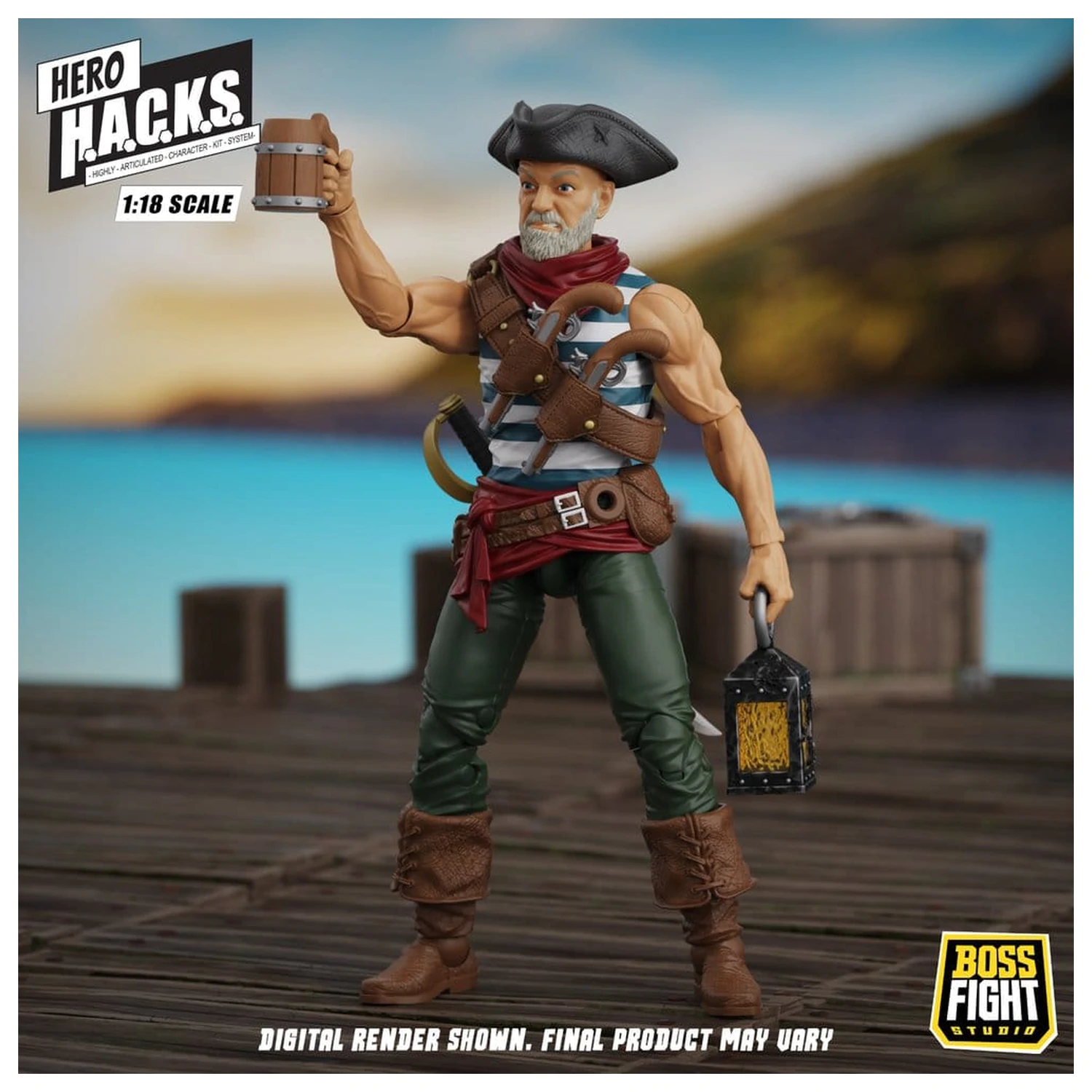 Hero H.A.C.K.S. Core akční figurka 1/18 Heroes and Villains Wave 1 Daniel Wright: Pirate Quartermaster fotografii produktu