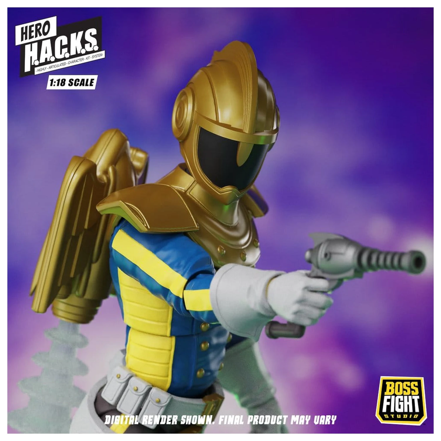 Hero H.A.C.K.S. Základní akční figurka 1/18 Heroes and Villains Wave 1 Jett Steelblade: Stellar Knight of Accord fotografii produktu