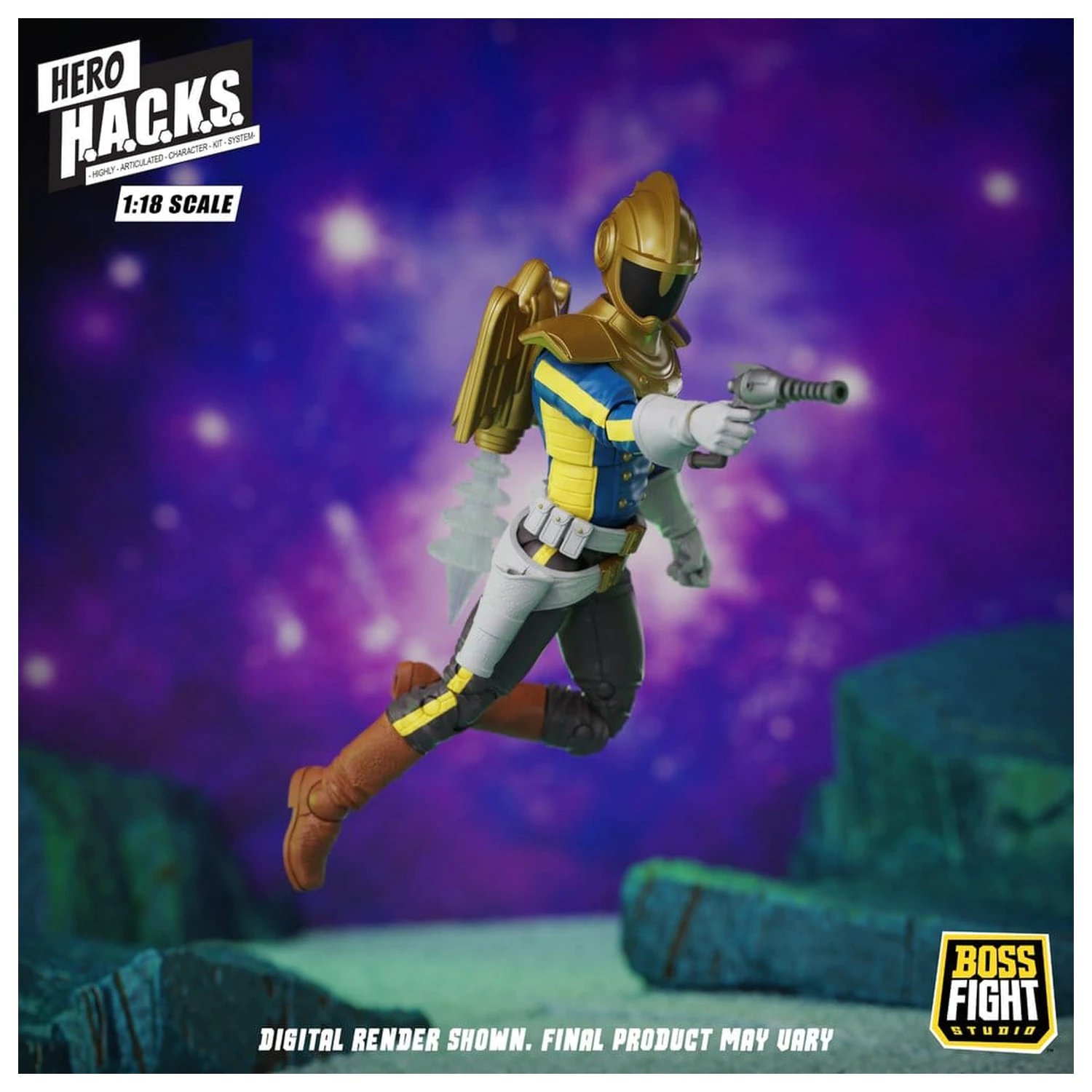 Hero H.A.C.K.S. Základní akční figurka 1/18 Heroes and Villains Wave 1 Jett Steelblade: Stellar Knight of Accord fotografii produktu