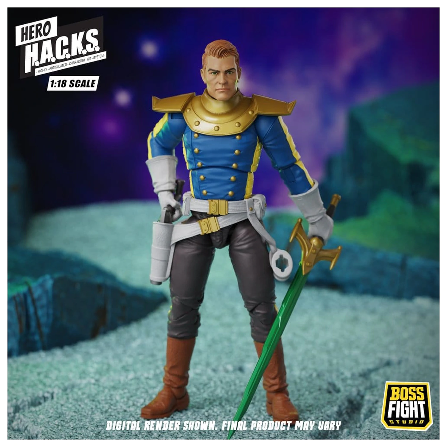 Hero H.A.C.K.S. Základní akční figurka 1/18 Heroes and Villains Wave 1 Jett Steelblade: Stellar Knight of Accord fotografii produktu