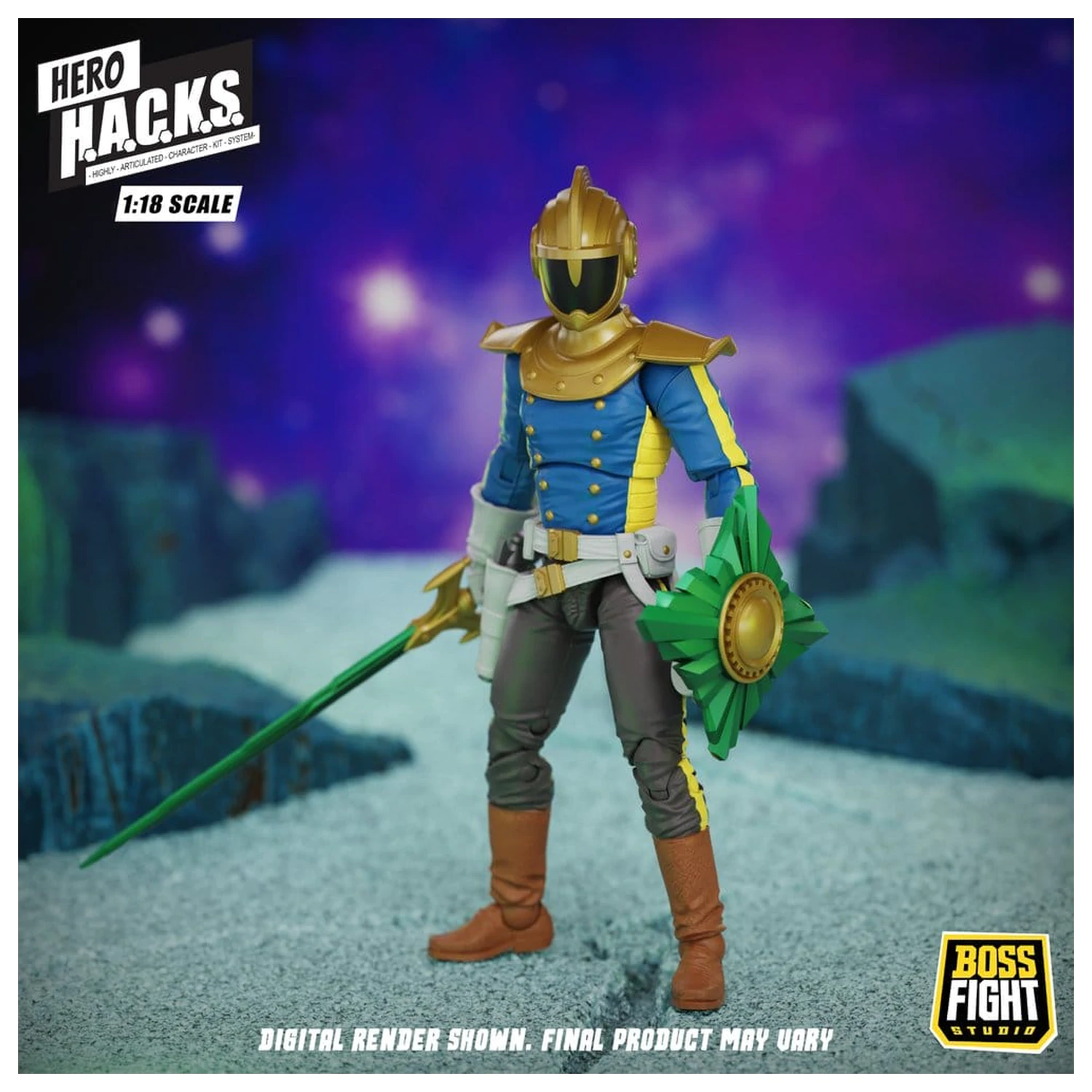 Hero H.A.C.K.S. Základní akční figurka 1/18 Heroes and Villains Wave 1 Jett Steelblade: Stellar Knight of Accord fotografii produktu