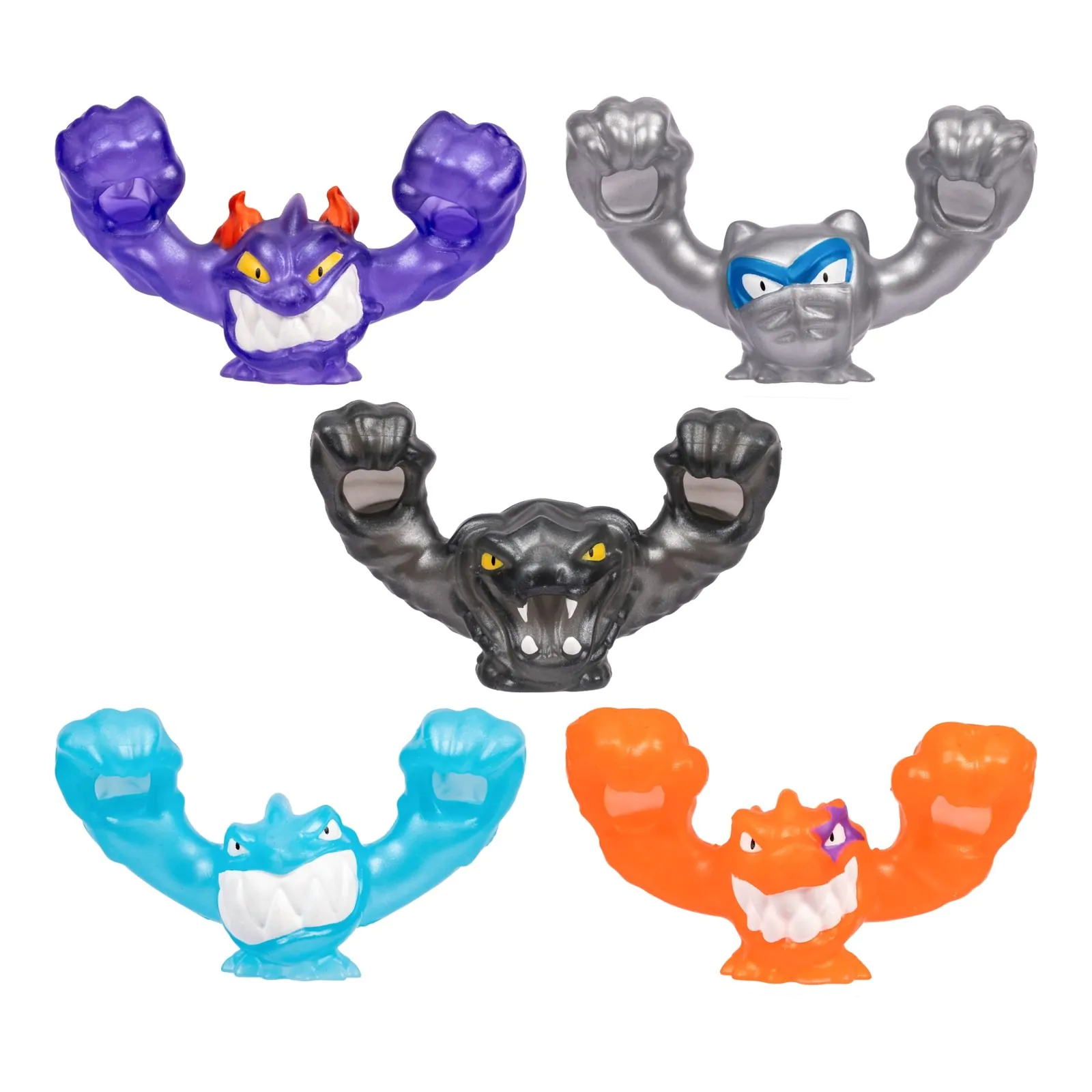 Heroes of Goo Jit Zu Meteor Madness Stretch Figures 5-Pack Goo Slingers Cosmic Metallic Slingers 5 cm - 5 balení natahovacích figurek fotografii produktu