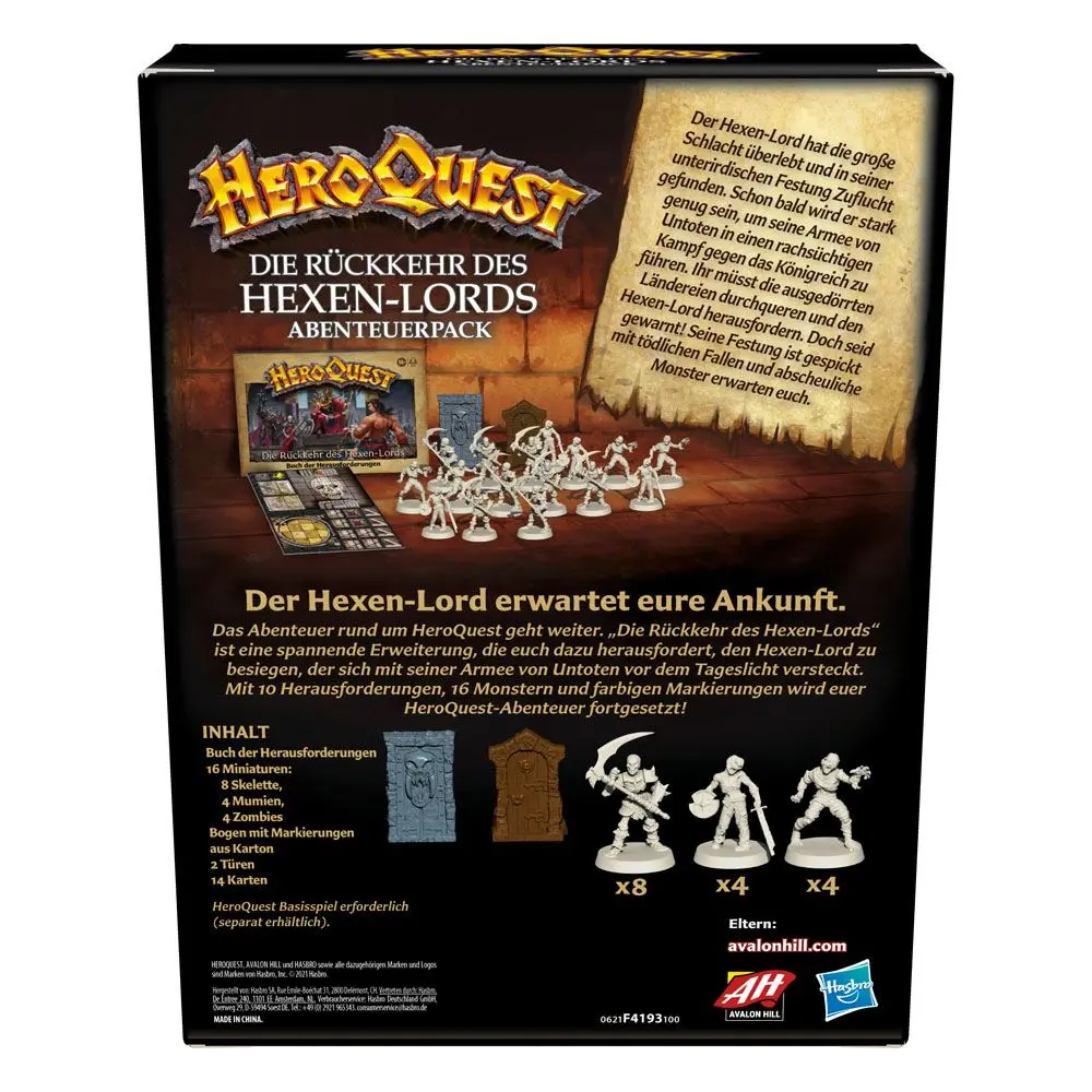 HeroQuest desková hra rozšíření HeroQuest Die Rückkehr des Hexen-Lords Quest Pack německá verze fotografii produktu