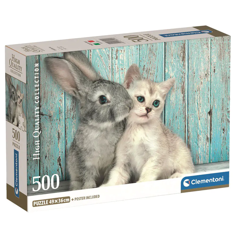Vysoce kvalitní Kočka & Králík puzzle 500 dílků fotografii produktu
