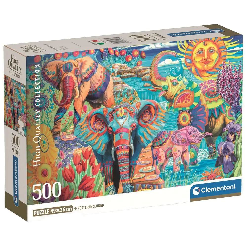 Vysoce kvalitní puzzle Sloní karneval 500ks fotografii produktu