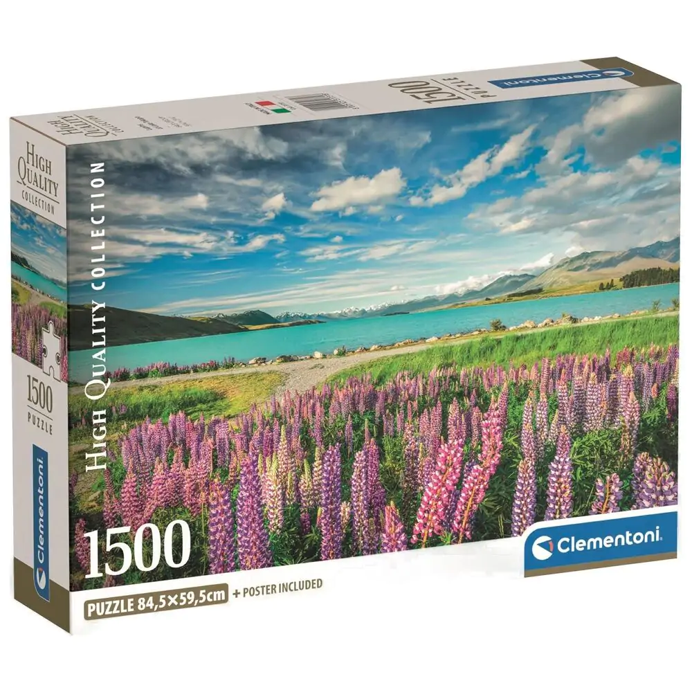 Puzzle High Quality Lupins at Lake Tekapo 1500 dílků fotografii produktu