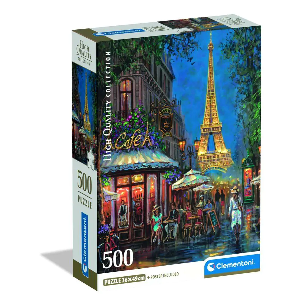 Vysoce kvalitní noční puzzle v Eiffel Cafe 500 dílků fotografii produktu