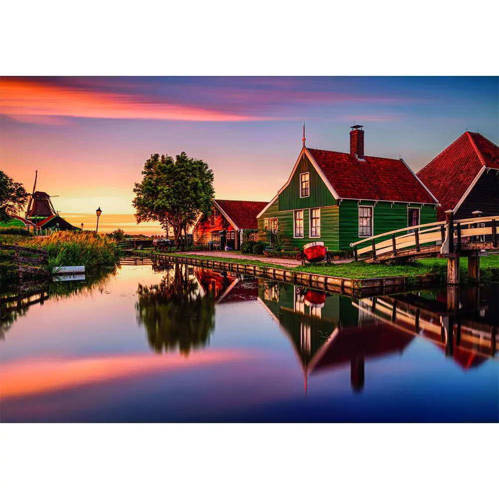 Vysoce kvalitní Zaanse Schans puzzle 1500 dílků fotografii produktu