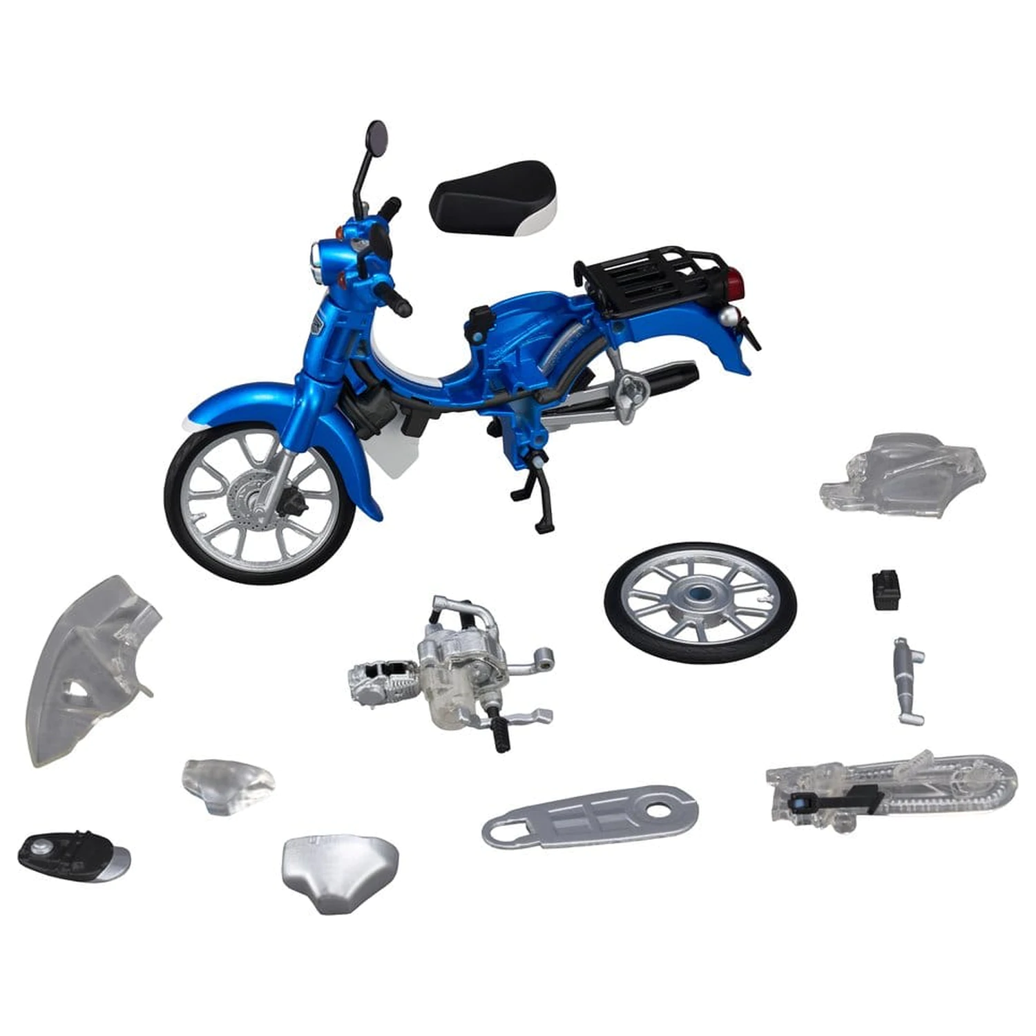 Modelová plastová stavebnice Honda Kaitanics Super Cub 110 Glint Wave Blue Metalic fotografii produktu