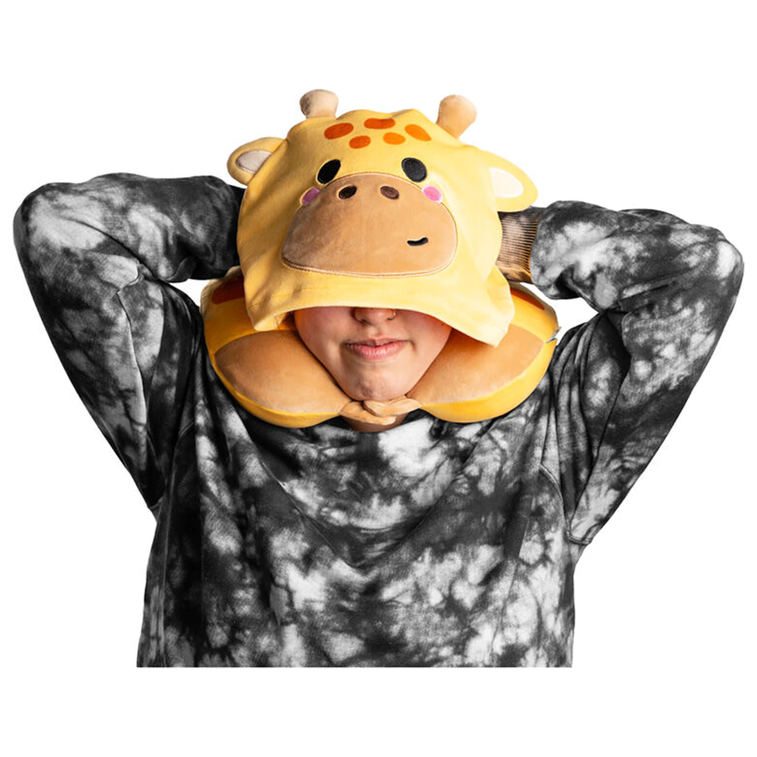 Hoodeazzz Raffi The Giraffe cestovní polštář s kapucí fotografii produktu