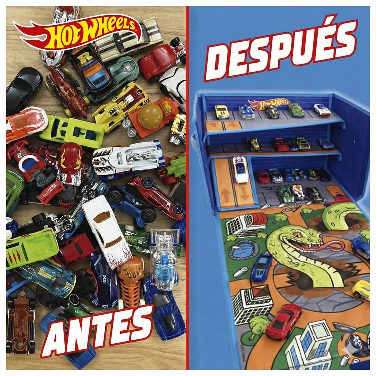 Hot Wheels Car organizér box s dráhou a hrací plochou fotografii produktu