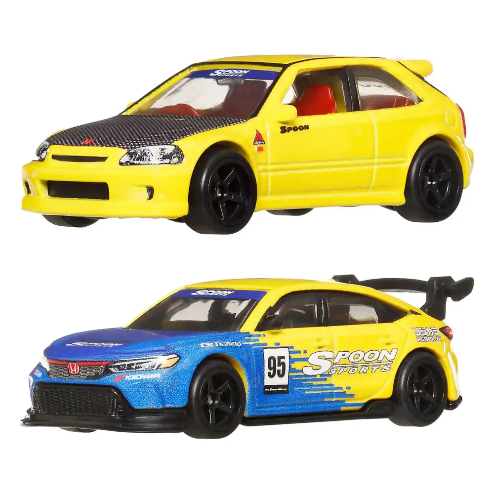 Hot Wheels Premium Car Culture Diecast vozidlo 2-balení 1/64 &#039;99 Honda Civic Type R (EK9) &amp; Honda Civic Type R fotografii produktu