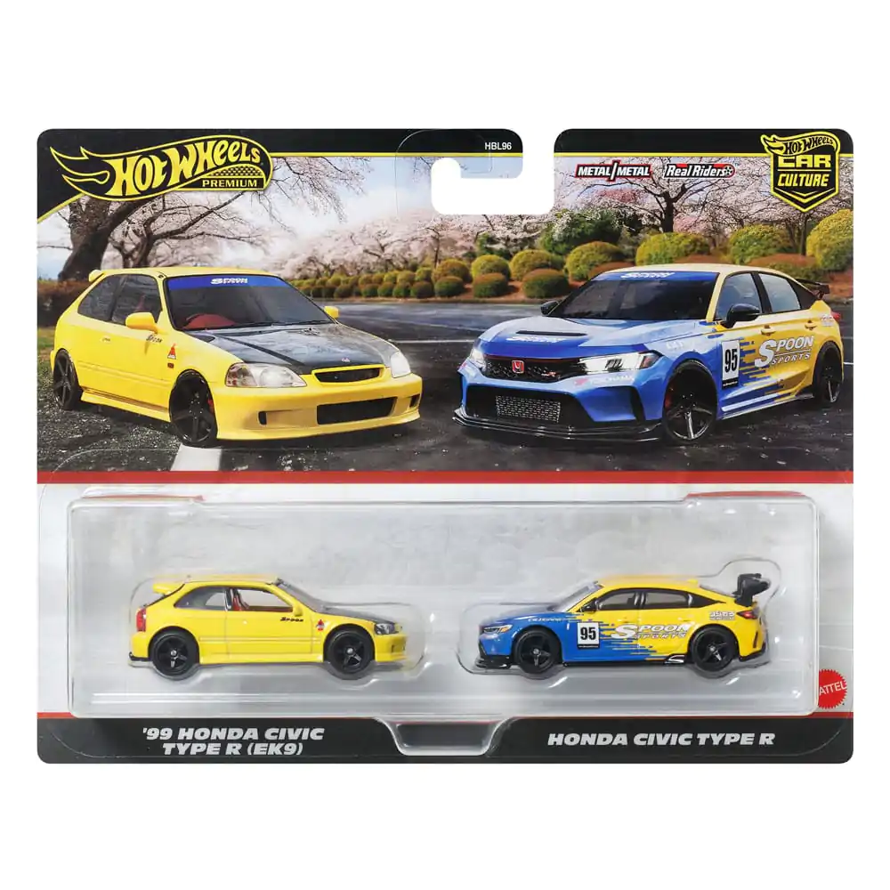 Hot Wheels Premium Car Culture Diecast vozidlo 2-balení 1/64 &#039;99 Honda Civic Type R (EK9) &amp; Honda Civic Type R fotografii produktu