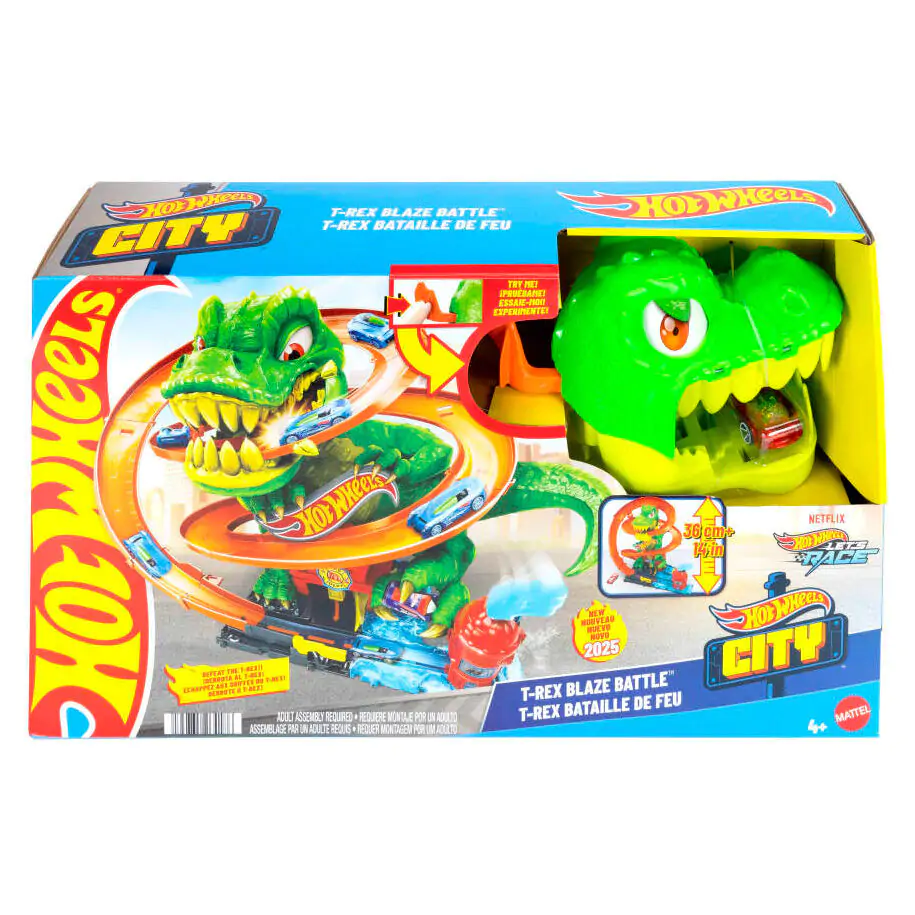 Hot Wheels City T-Rex Blaze Battle hrací set fotografii produktu