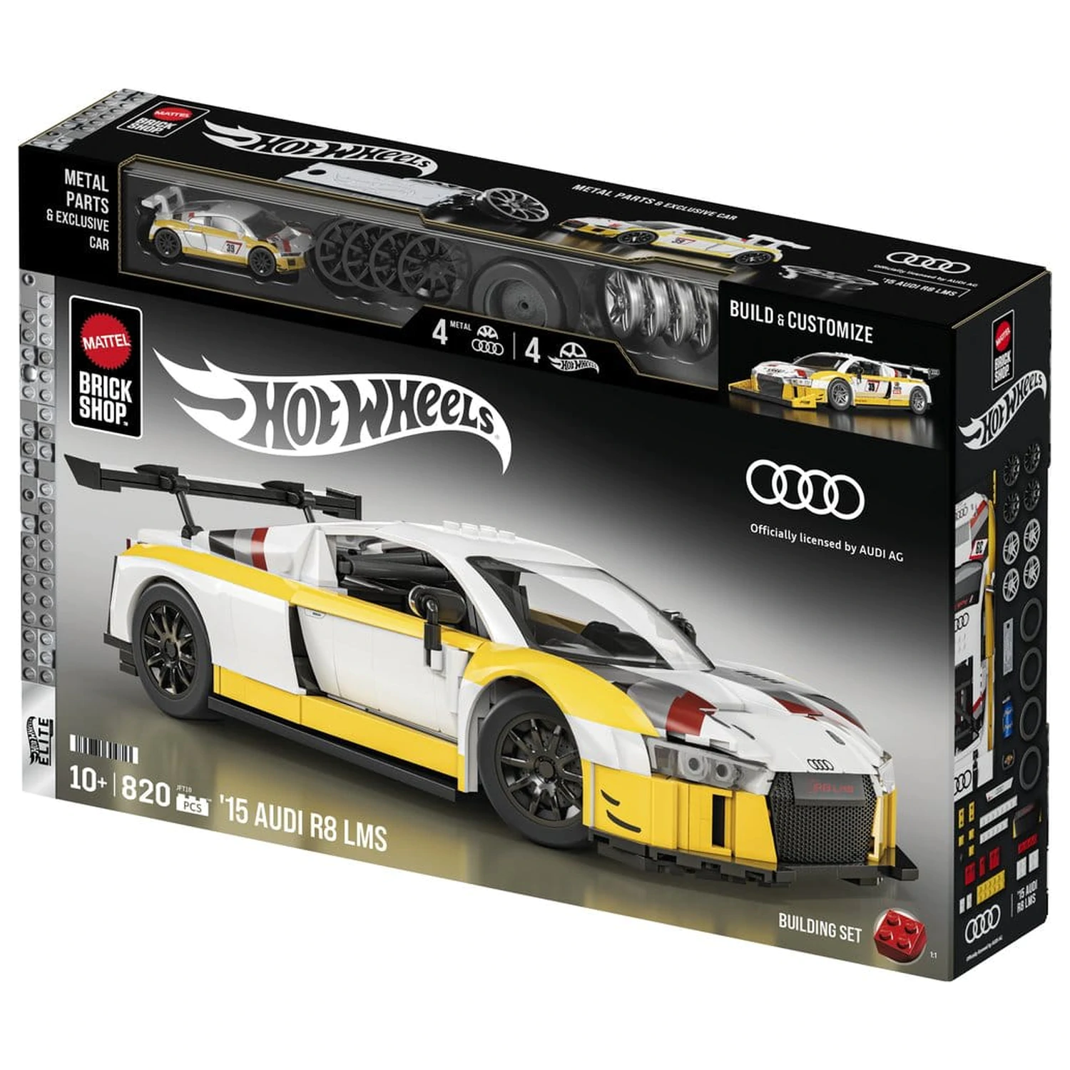 Hot Wheels Elite Mattel Brick Shop Stavebnice 1/16 '15 Audi R8 LMS fotografii produktu
