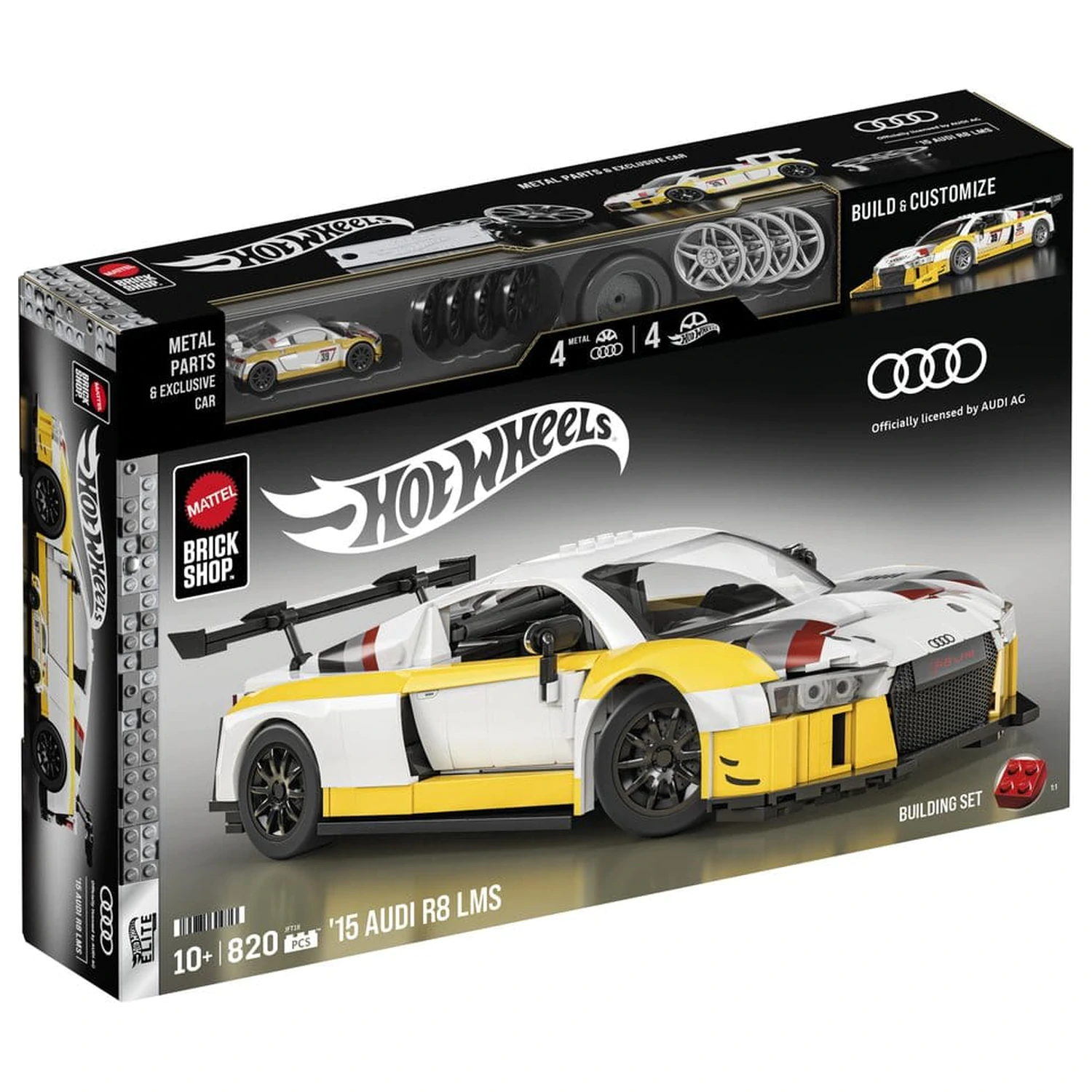 Hot Wheels Elite Mattel Brick Shop Stavebnice 1/16 '15 Audi R8 LMS fotografii produktu
