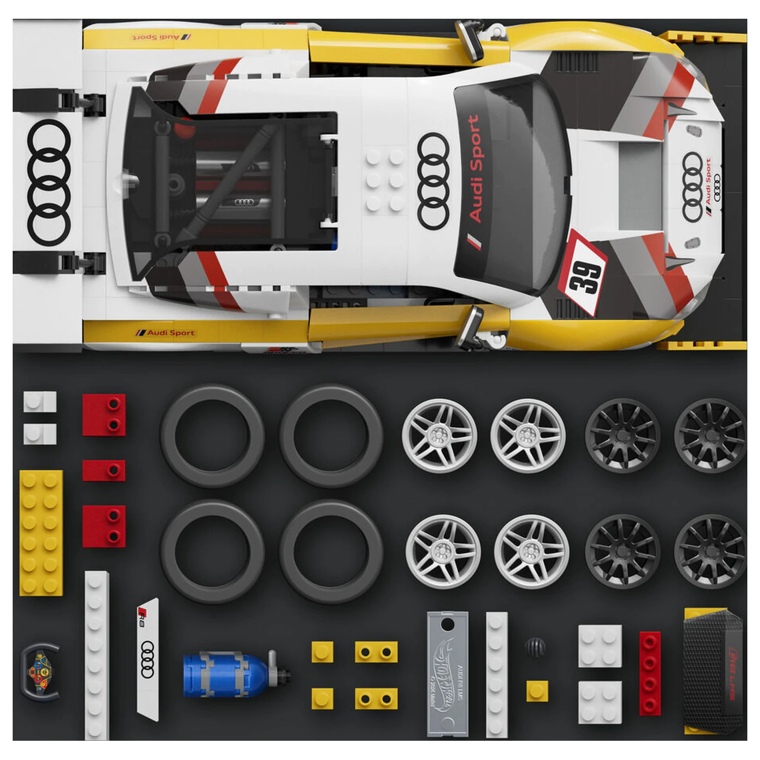 Hot Wheels Elite Mattel Brick Shop Stavebnice 1/16 '15 Audi R8 LMS fotografii produktu