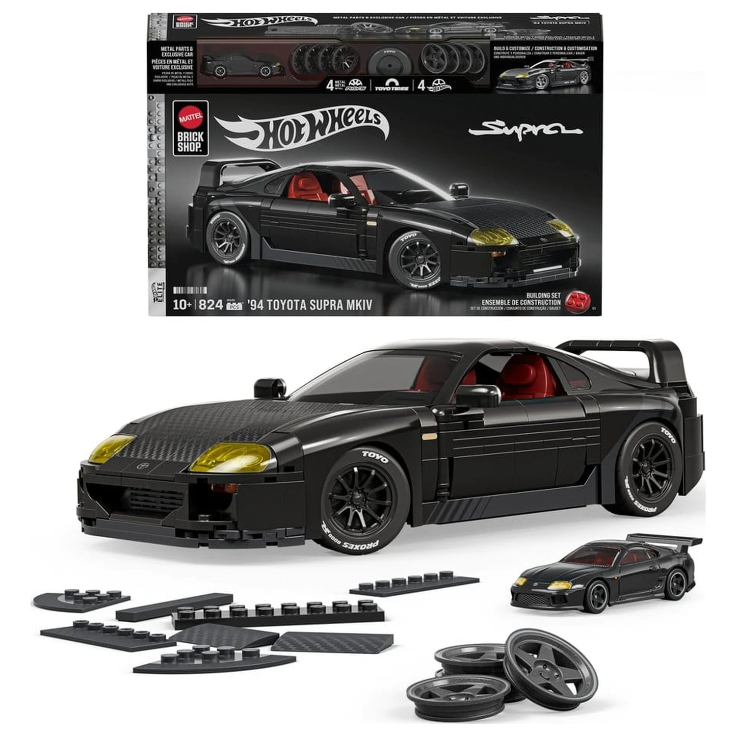 Hot Wheels Elite Mattel Brick Shop Stavebnice 1/16 '94 Toyota Supra MKIV fotografii produktu