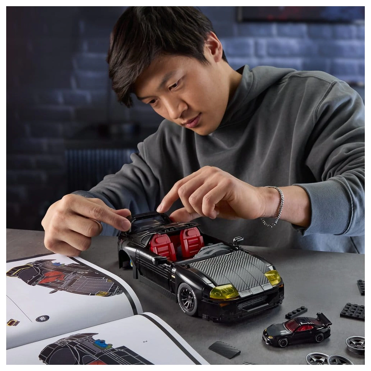 Hot Wheels Elite Mattel Brick Shop Stavebnice 1/16 '94 Toyota Supra MKIV fotografii produktu