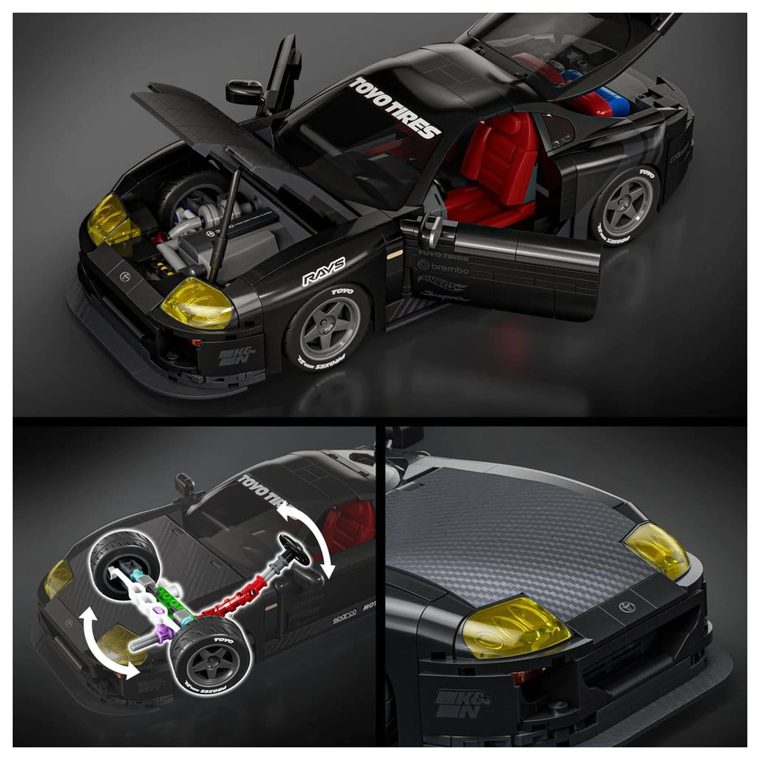 Hot Wheels Elite Mattel Brick Shop Stavebnice 1/16 '94 Toyota Supra MKIV fotografii produktu
