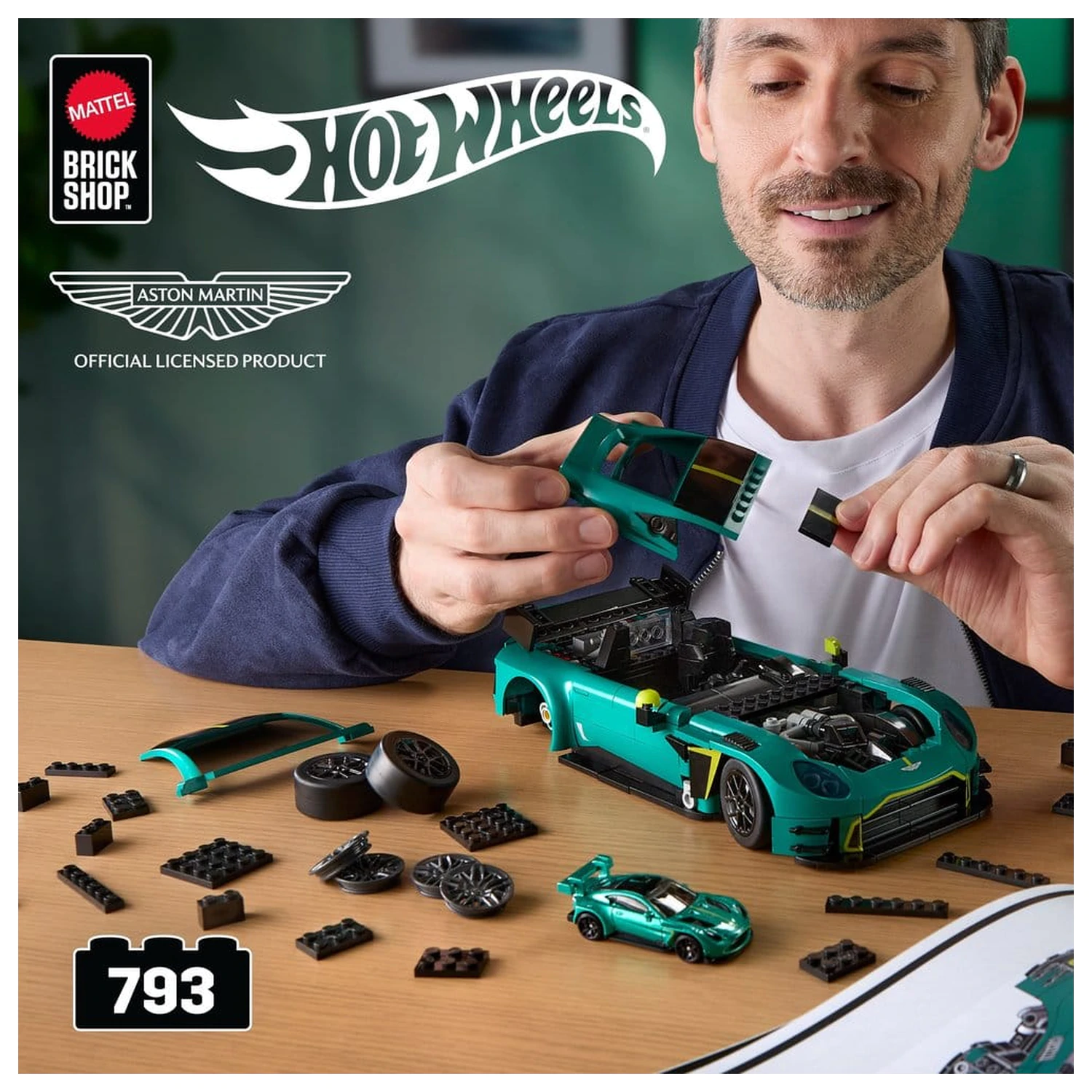 Hot Wheels Elite Mattel Brick Shop Stavebnice 1/16 '24 Aston Martin Vantage GT3 fotografii produktu