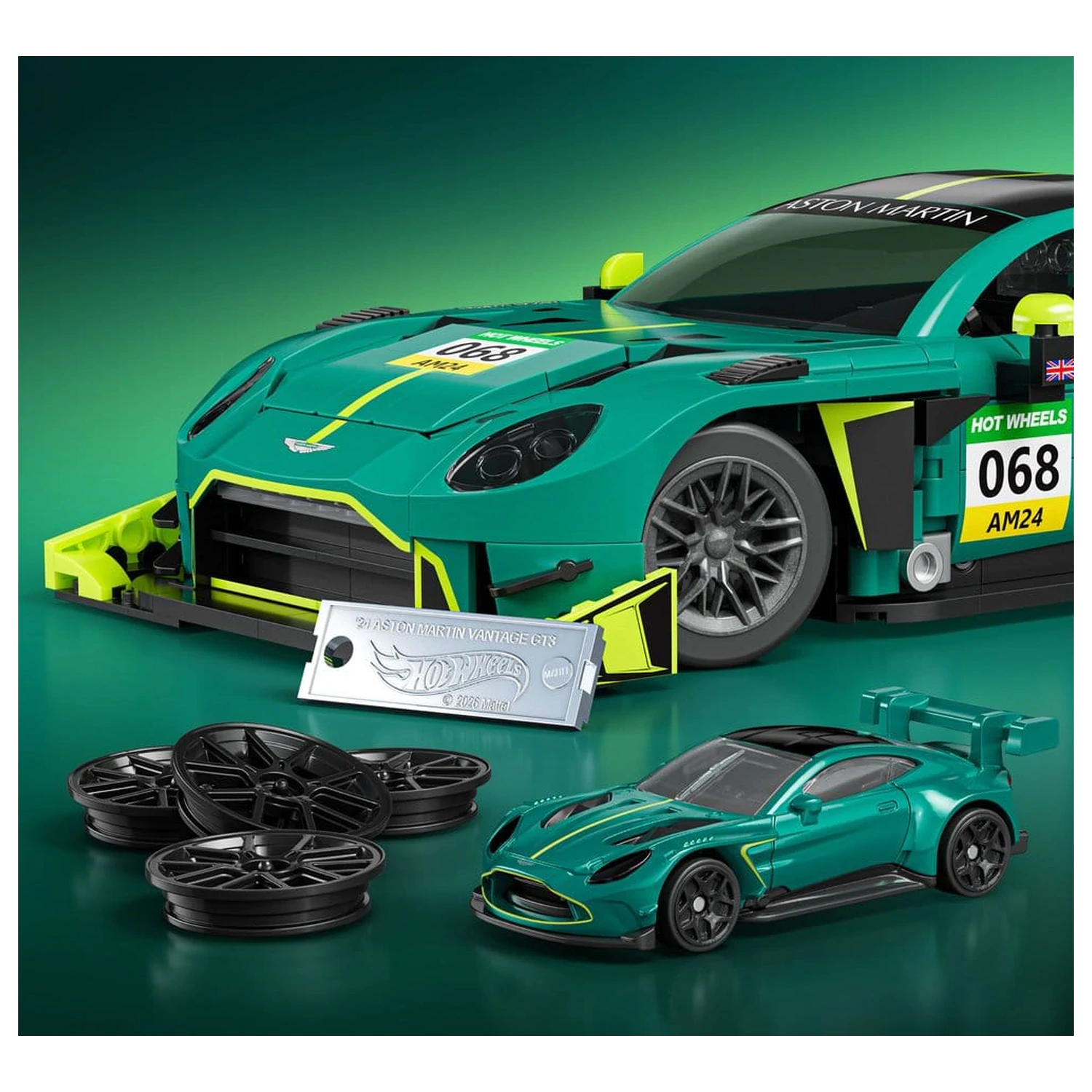 Hot Wheels Elite Mattel Brick Shop Stavebnice 1/16 '24 Aston Martin Vantage GT3 fotografii produktu