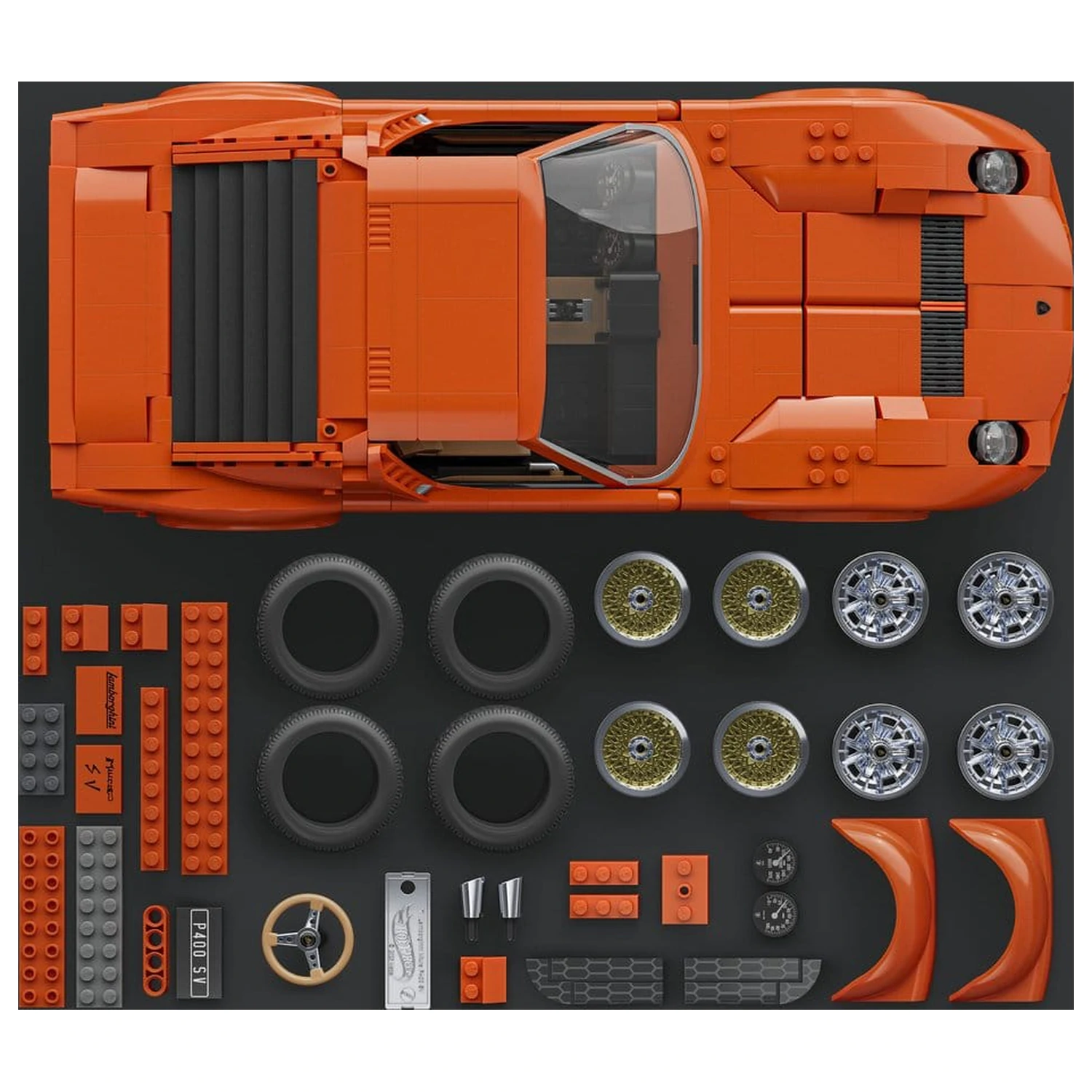 Hot Wheels Premium Mattel Brick Shop Stavebnice 1/12 Lamborghini Miura P400 SV fotografii produktu