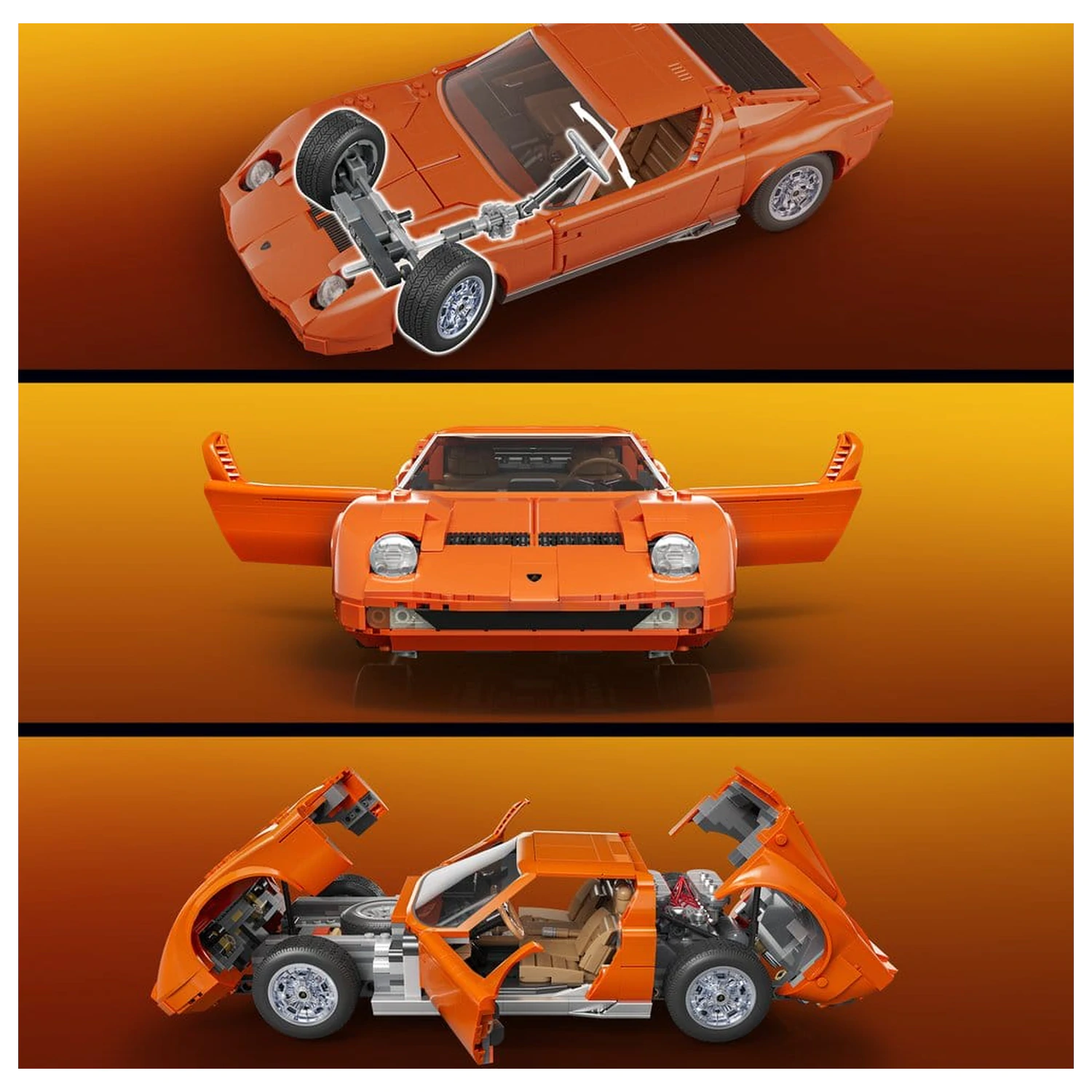 Hot Wheels Premium Mattel Brick Shop Stavebnice 1/12 Lamborghini Miura P400 SV fotografii produktu