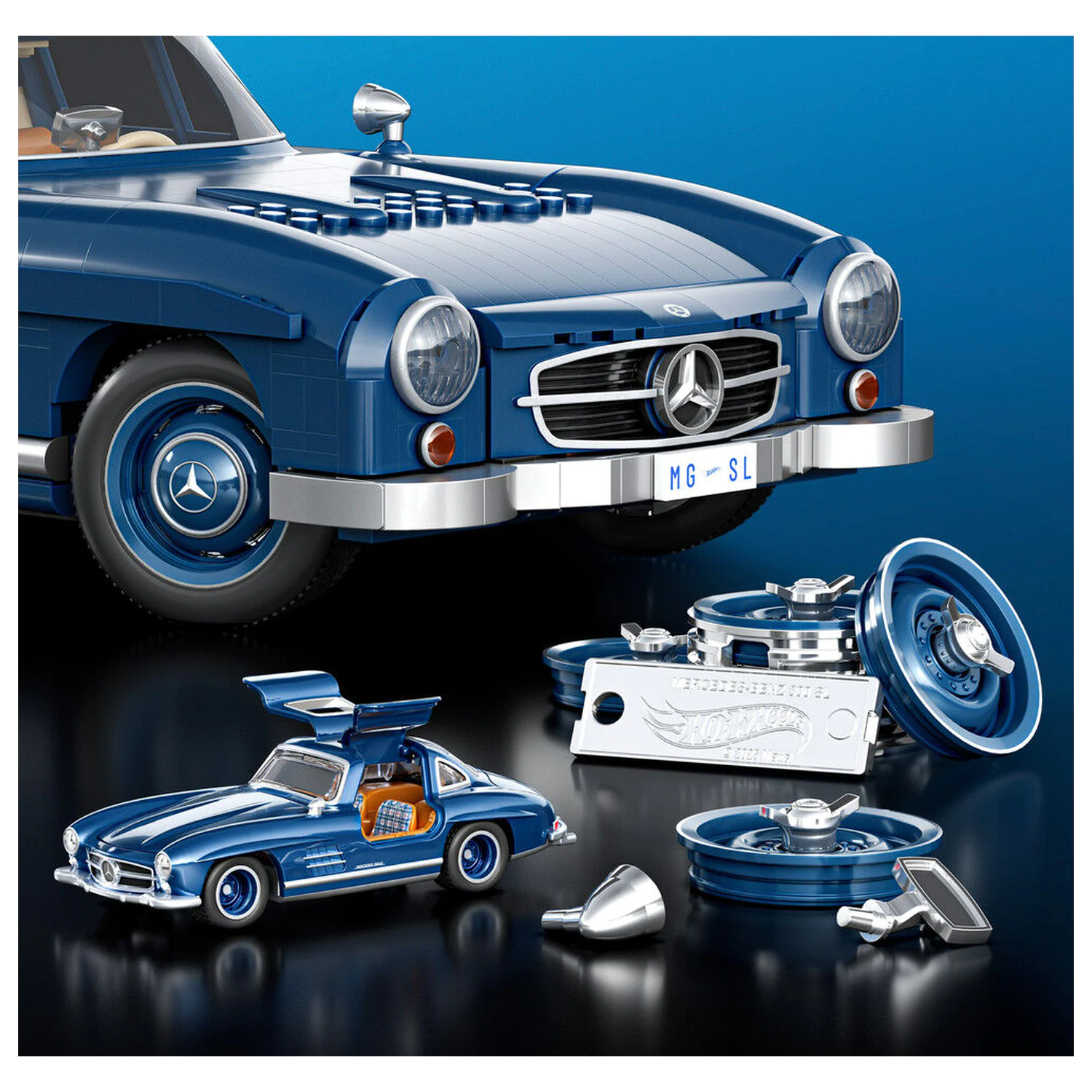 Hot Wheels Mercedes 300SL Premium konstrukční sada fotografii produktu