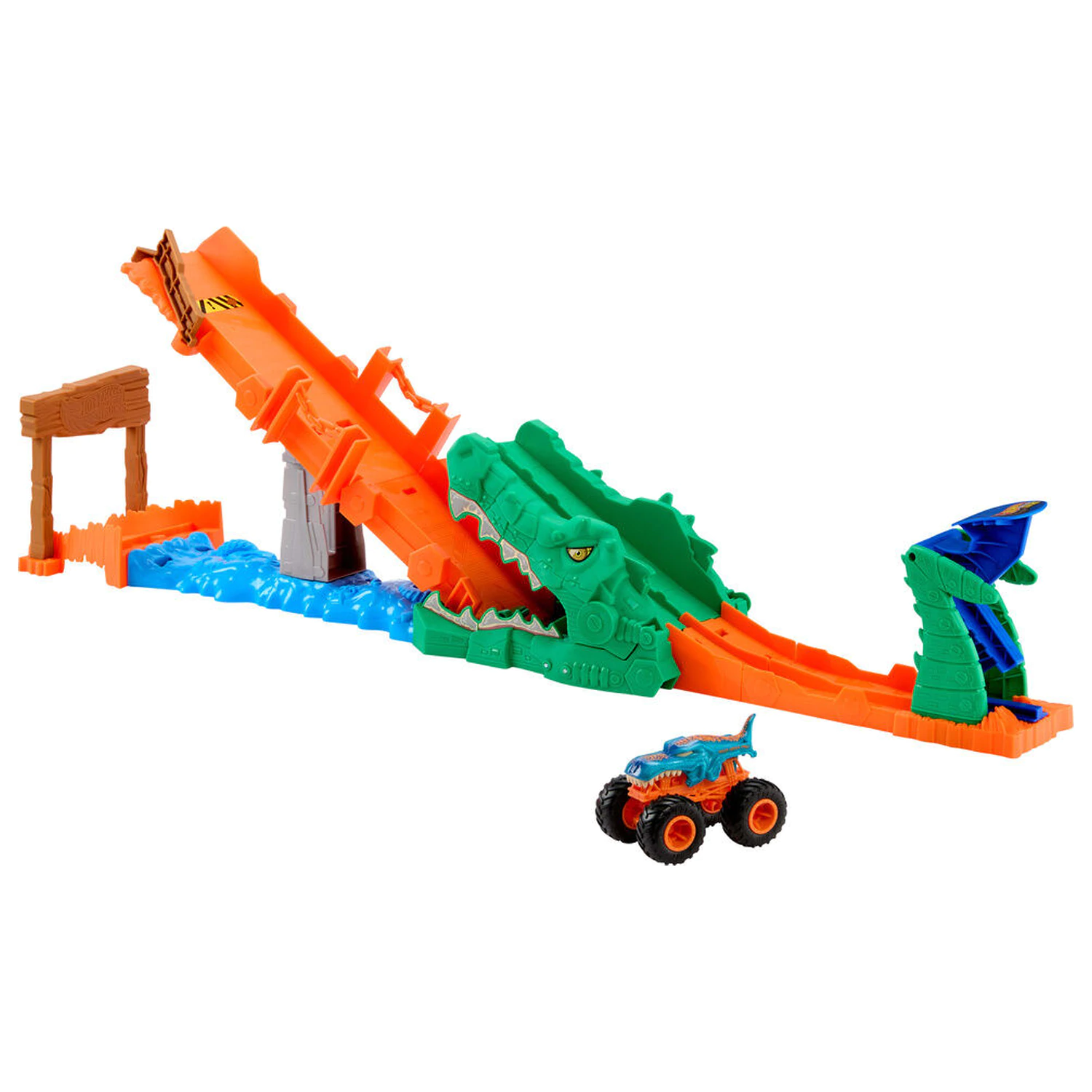 Hot Wheels Monster Trucks Cocodrile Crash Challenge herní set fotografii produktu