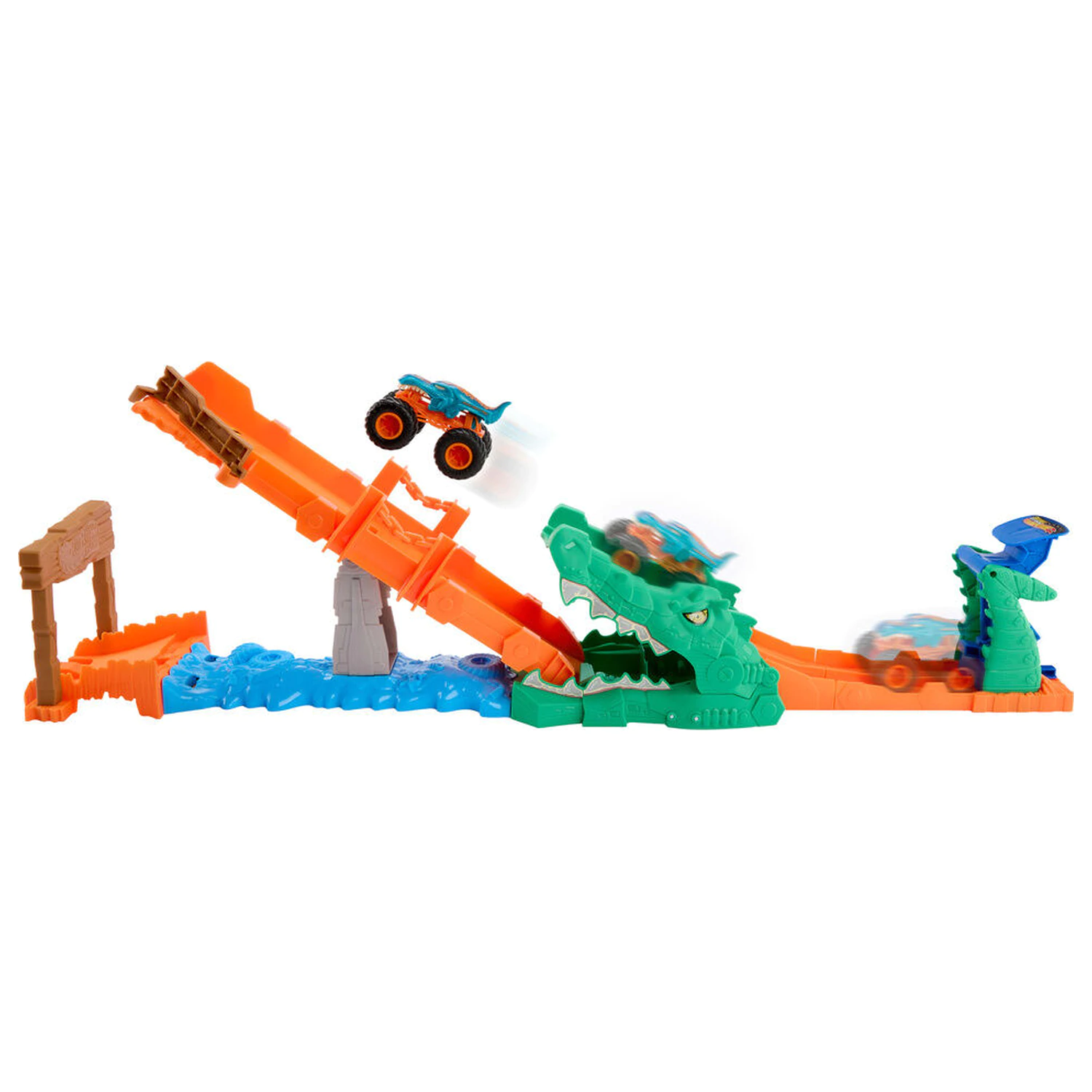 Hot Wheels Monster Trucks Cocodrile Crash Challenge herní set fotografii produktu