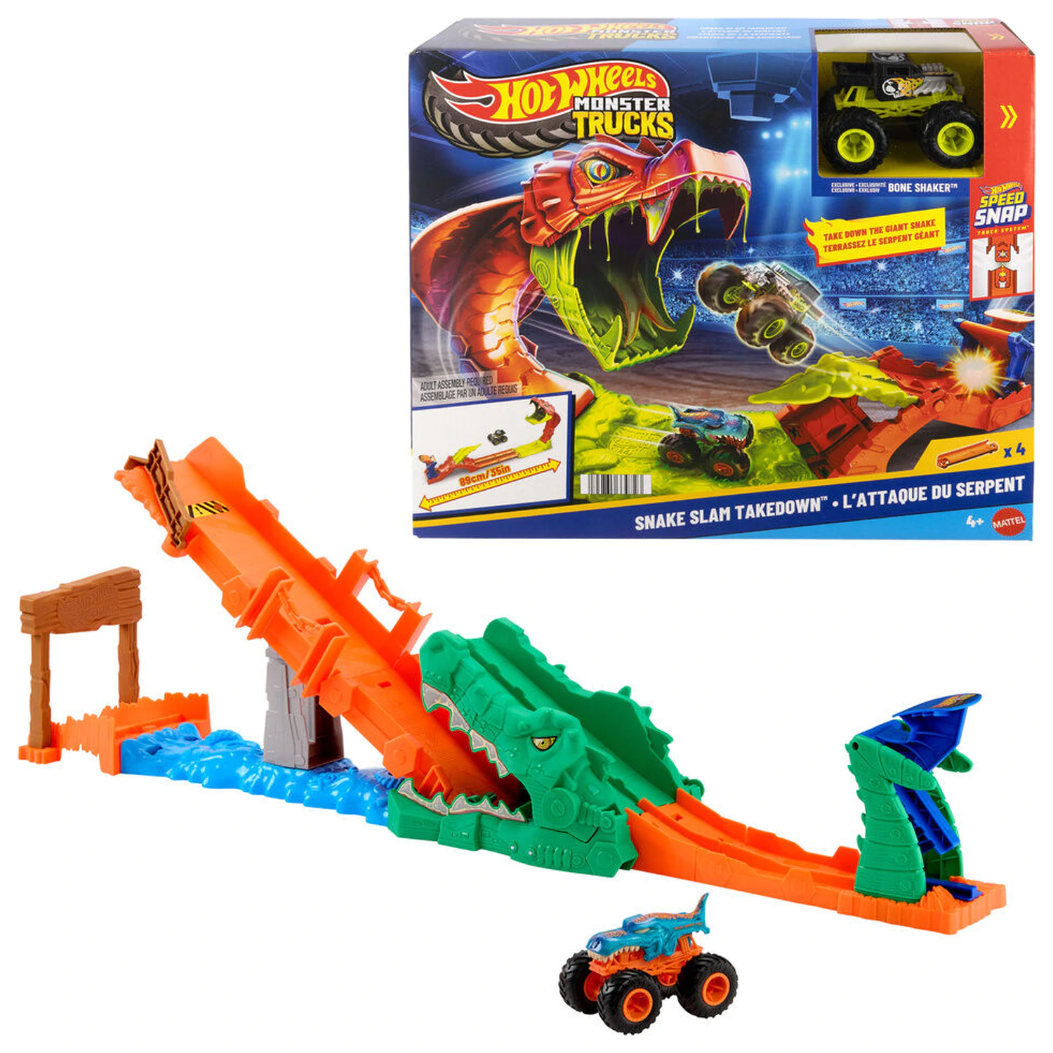 Hot Wheels Monster Trucks Cocodrile Crash Challenge herní set fotografii produktu