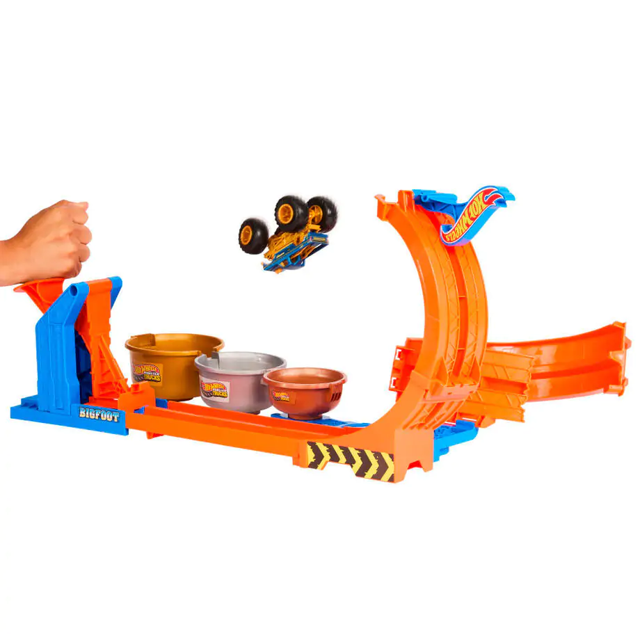 Hot Wheels Monster Trucks Loop and Flip Trophy Challenge Hrací sada fotografii produktu