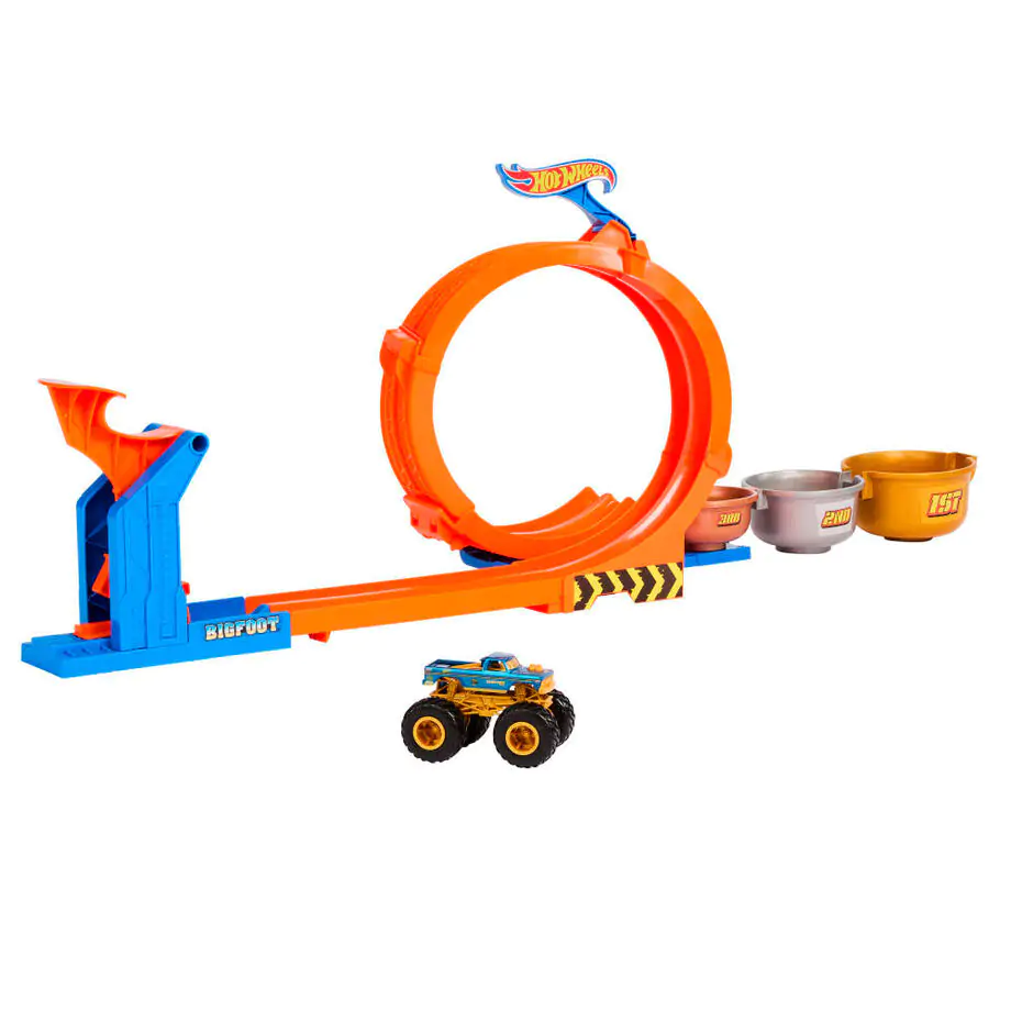 Hot Wheels Monster Trucks Loop and Flip Trophy Challenge Hrací sada fotografii produktu