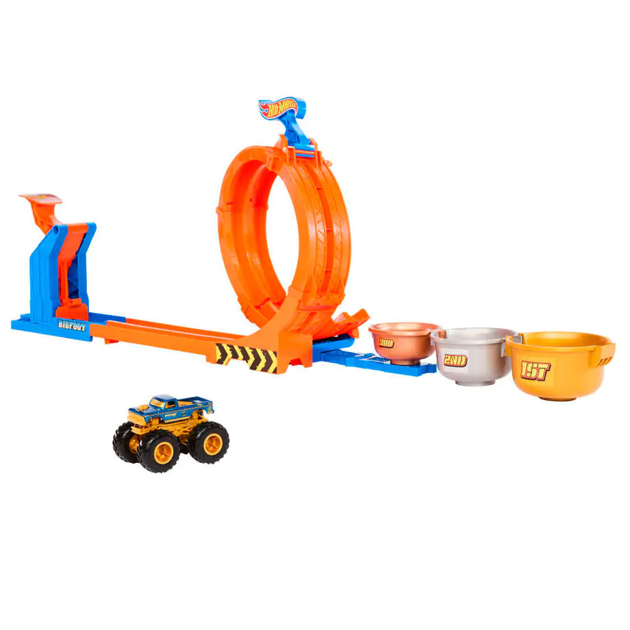 Hot Wheels Monster Trucks Loop and Flip Trophy Challenge Hrací sada fotografii produktu