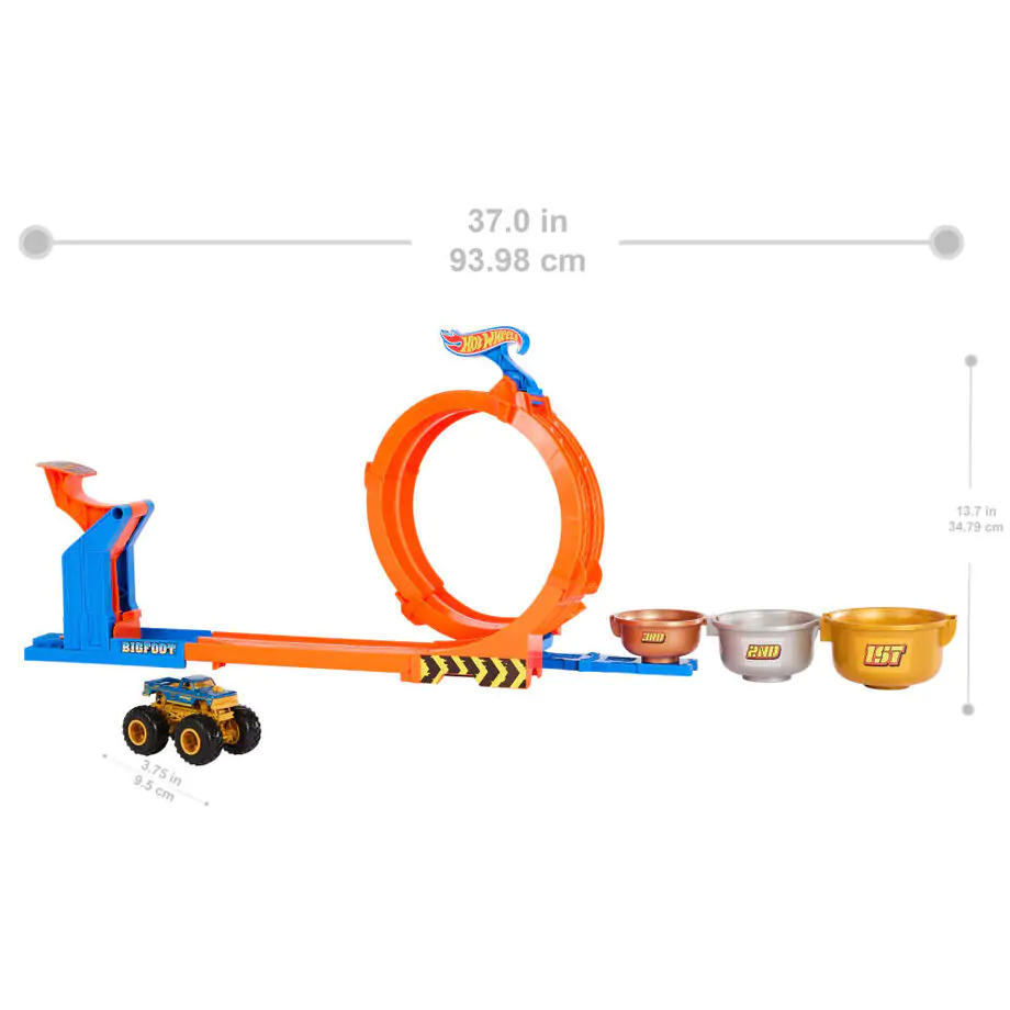 Hot Wheels Monster Trucks Loop and Flip Trophy Challenge Hrací sada fotografii produktu