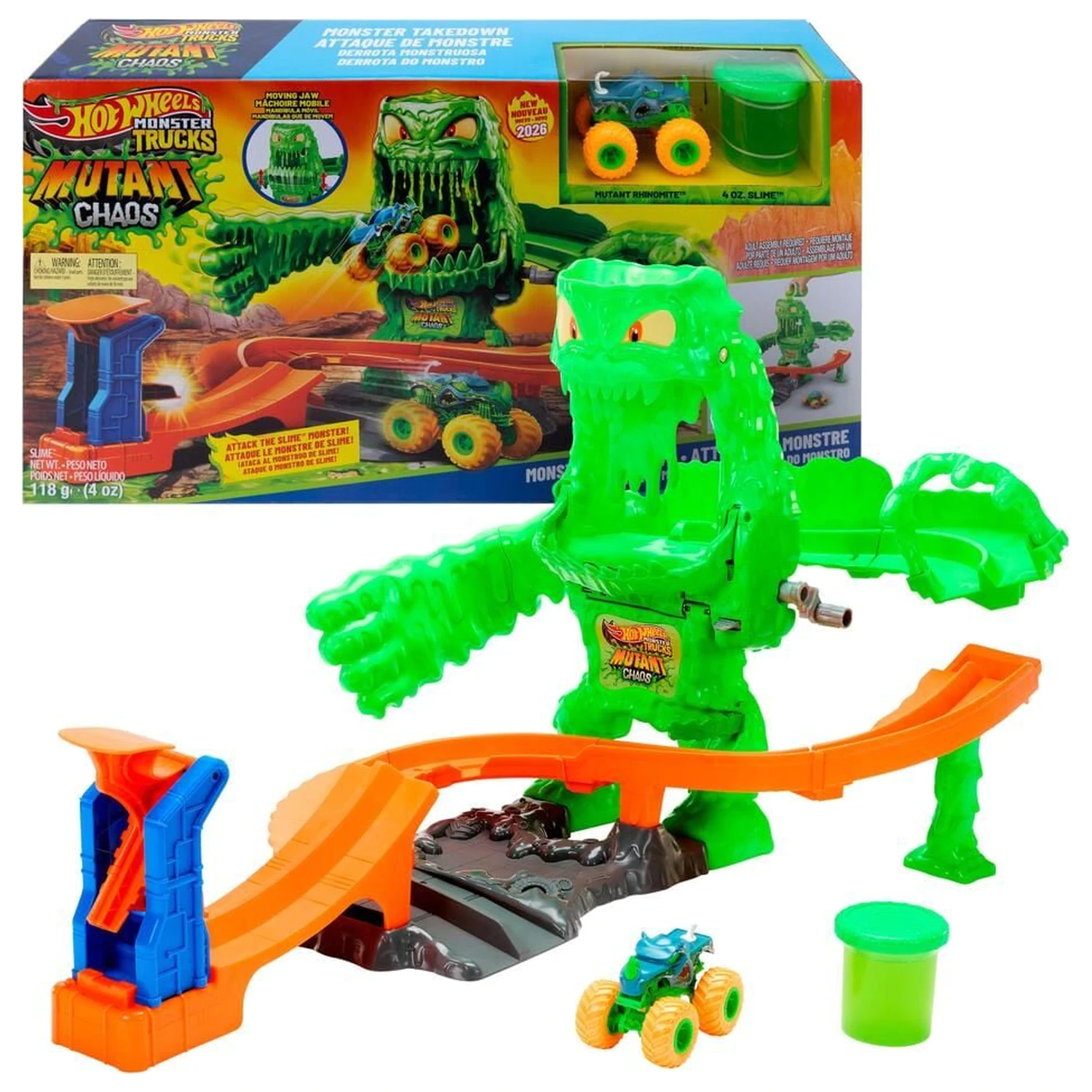 Hot Wheels Monster Trucks Mutant Chaos Monster Takedown herní set fotografii produktu