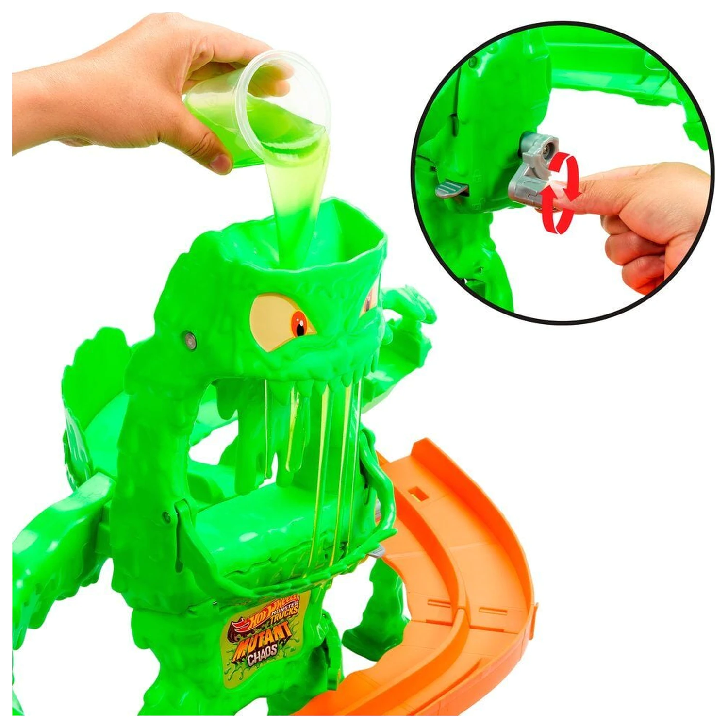 Hot Wheels Monster Trucks Mutant Chaos Monster Takedown herní set fotografii produktu