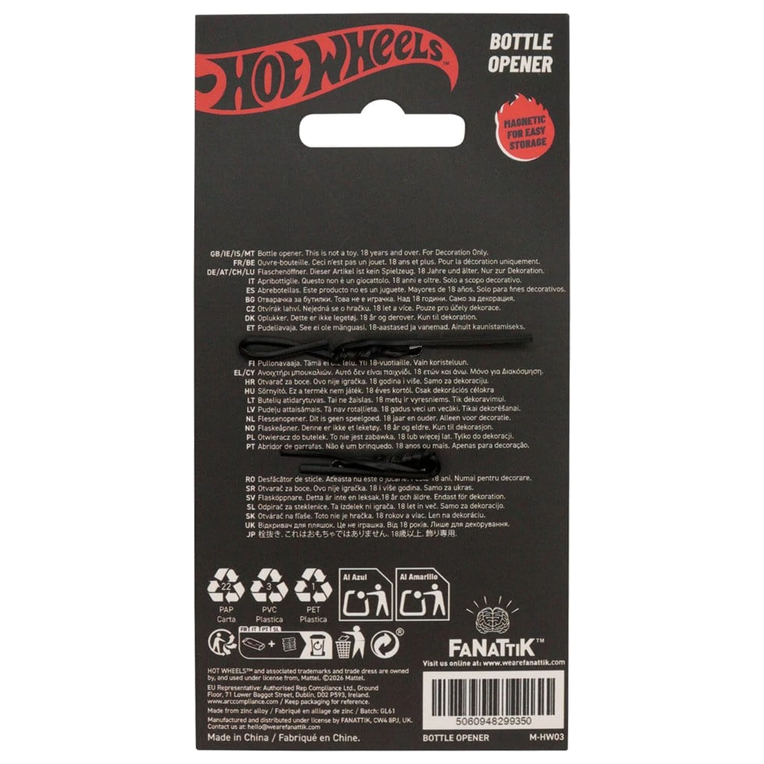 Hot Wheels Otvírák na lahve Piston magnetický fotografii produktu