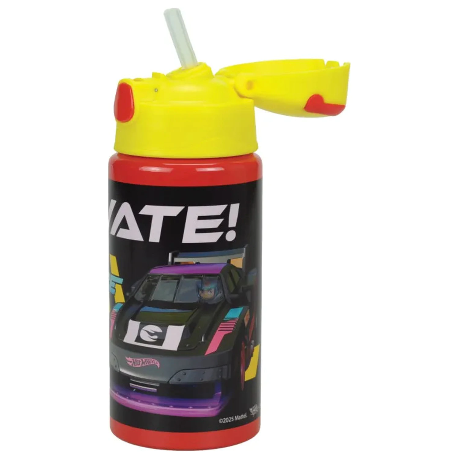 Hot Wheels Race hliníková lahev s brčkem a závěsem 500 ml fotografii produktu