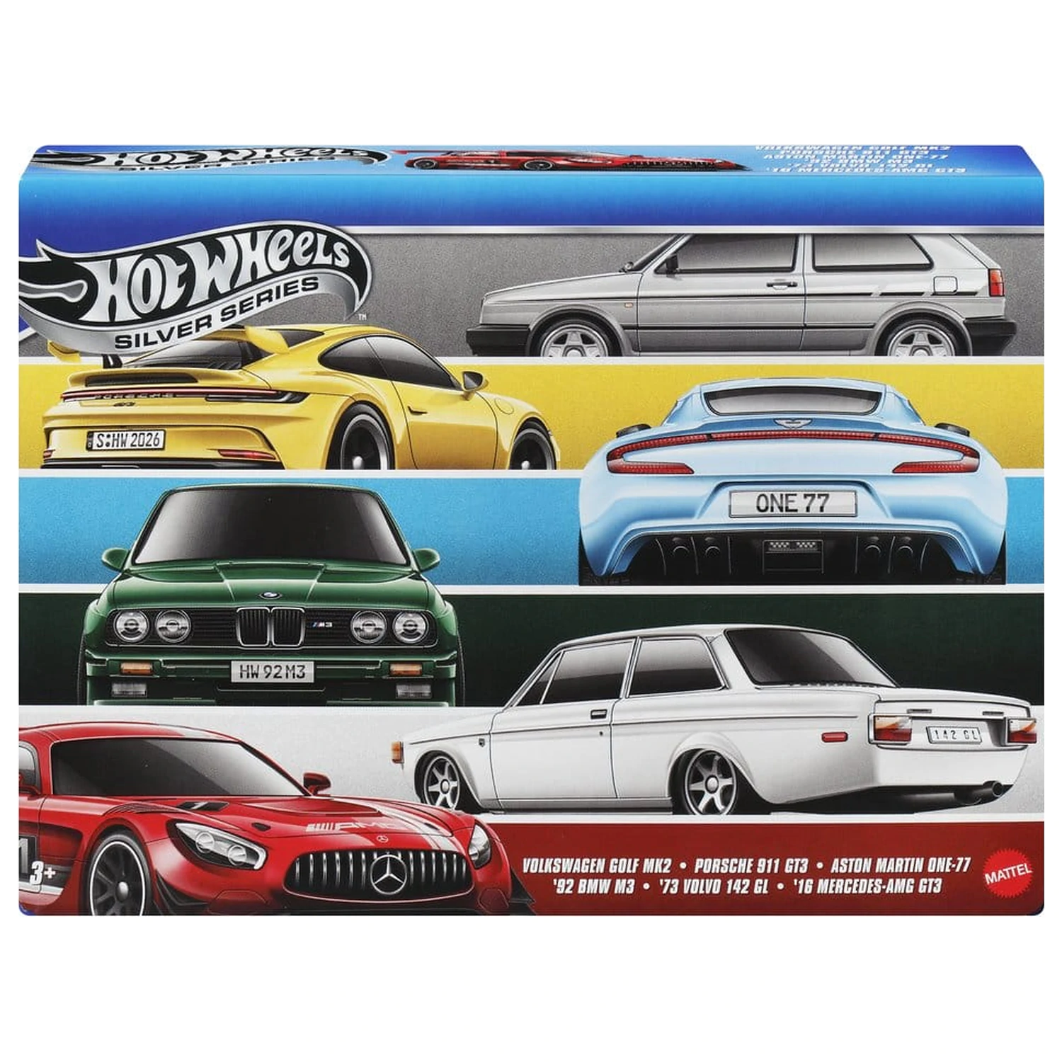 Hot Wheels Silver Series Die-Cast vozidlo, balení 6 kusů, 1/64, Euro styl fotografii produktu