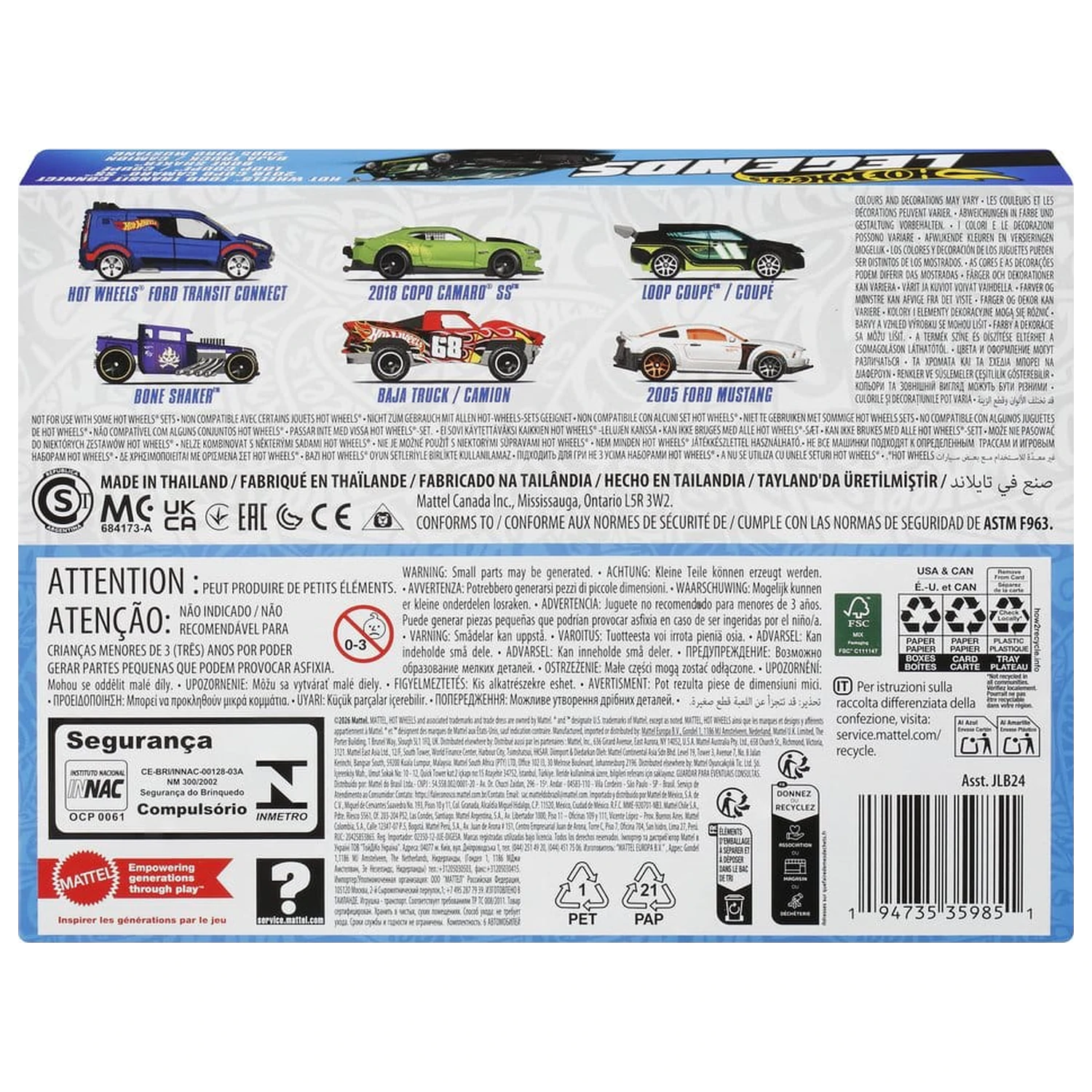 Hot Wheels Silver Series Die-Cast vozidlo 6 balení 1/64 Legends fotografii produktu