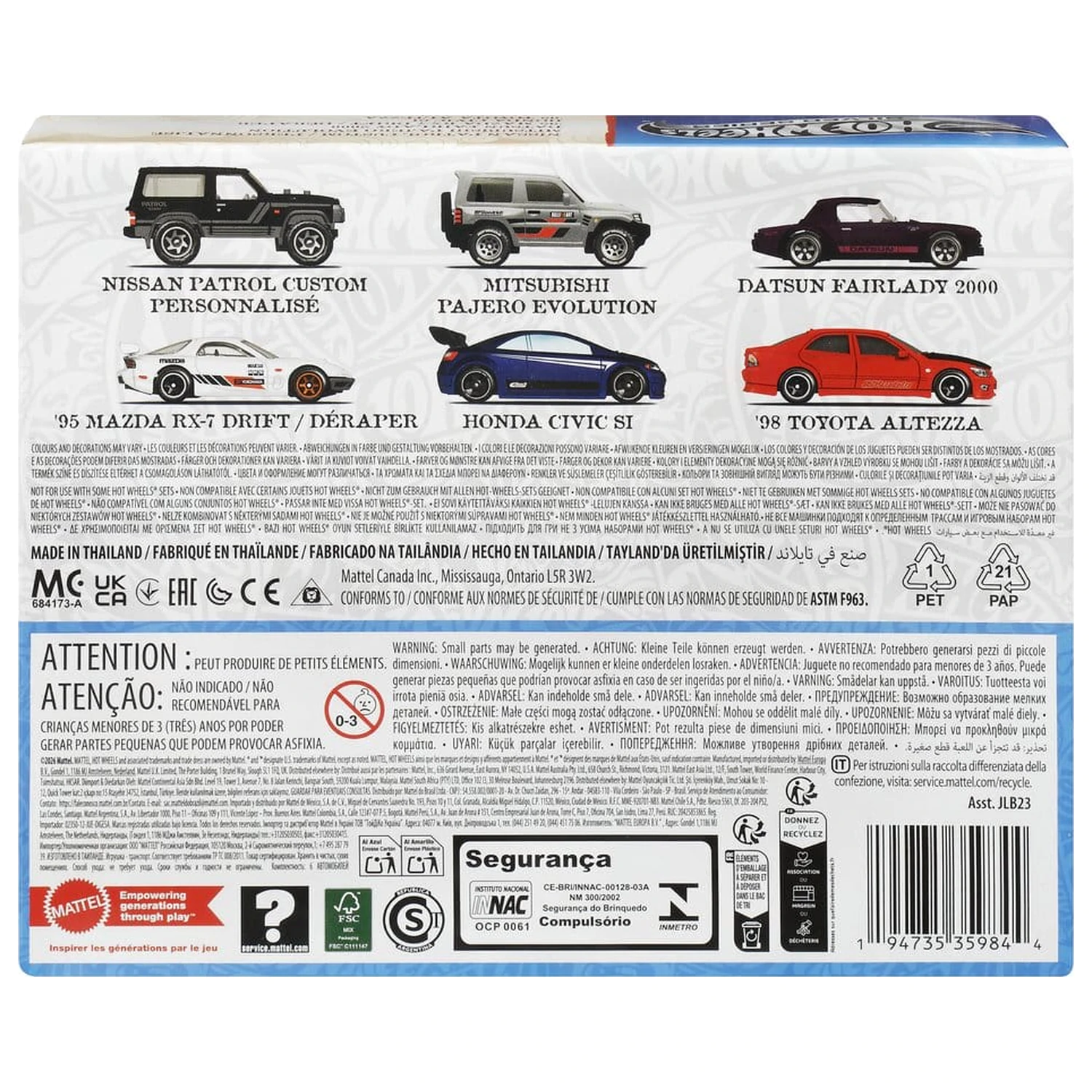Hot Wheels Silver Series Kovové vozidlo 6-Pack 1/64 Streets of Japan fotografii produktu