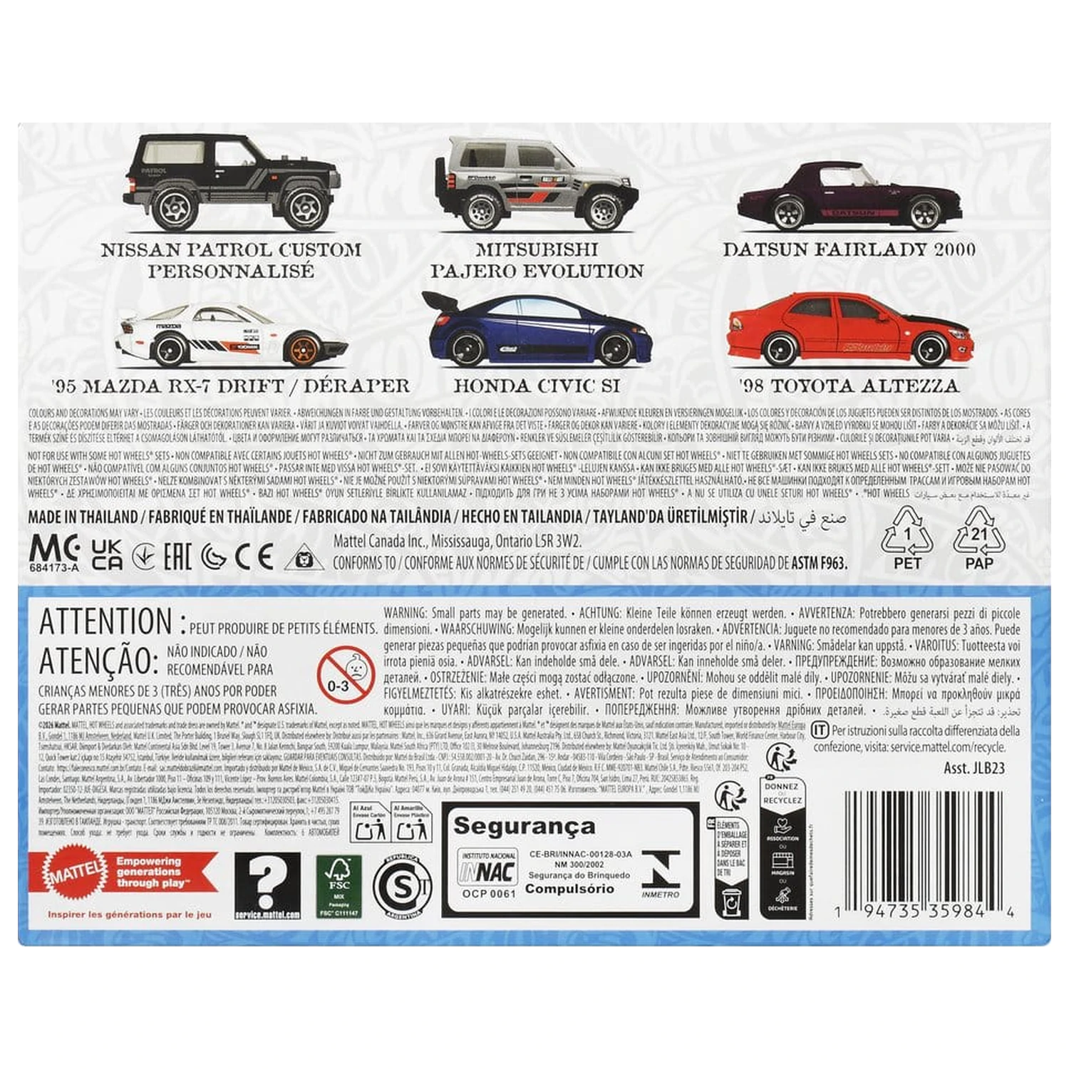 Hot Wheels Silver Series Kovové vozidlo 6-Pack 1/64 Streets of Japan fotografii produktu