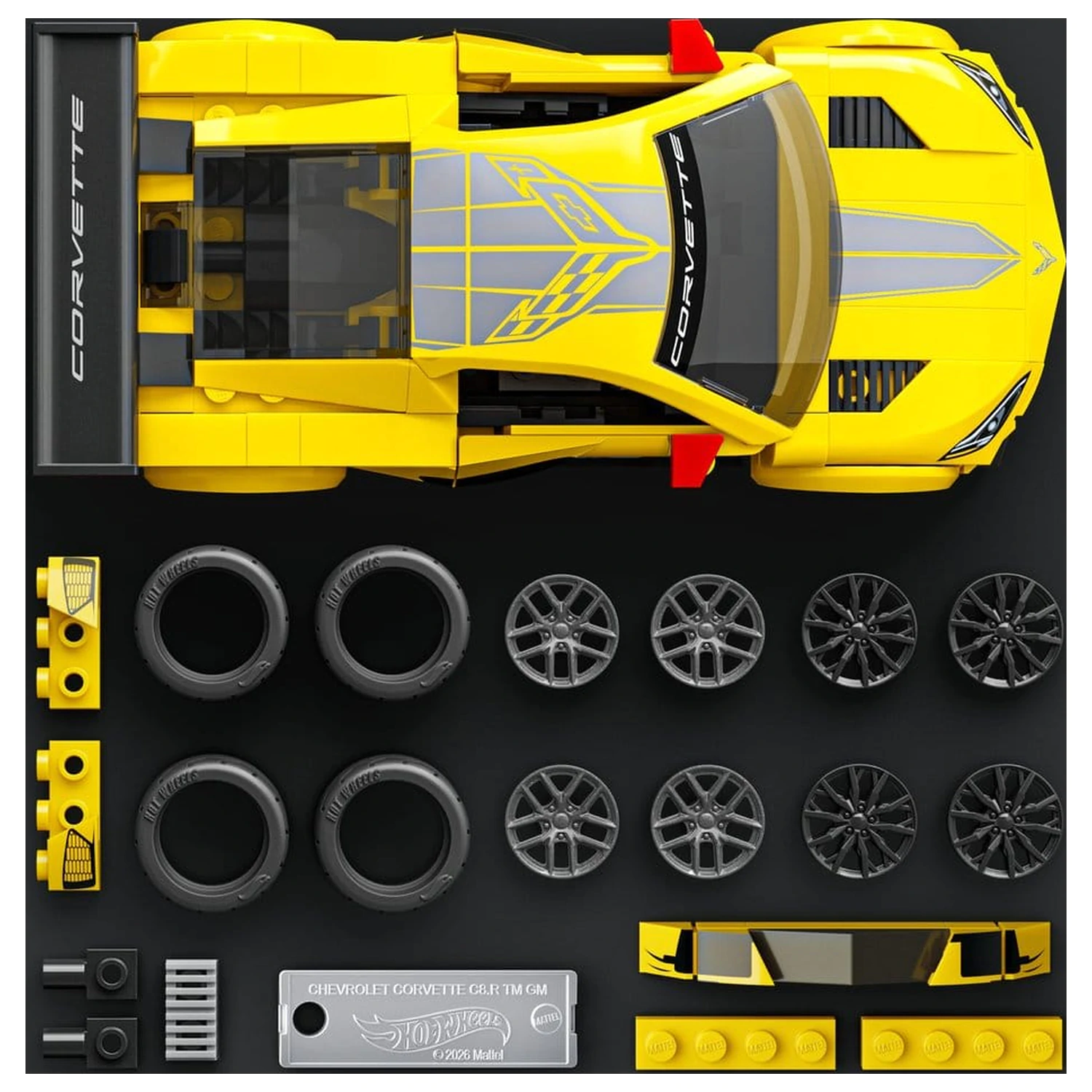 Hot Wheels Speed Mattel Brick Shop Stavebnice 1/32 '20 Corvette C8.R fotografii produktu